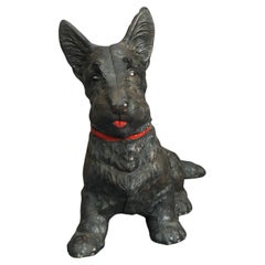 Bouton de porte surdimensionné Hubley School Cast Iron Scottish Terrier Dog C1900