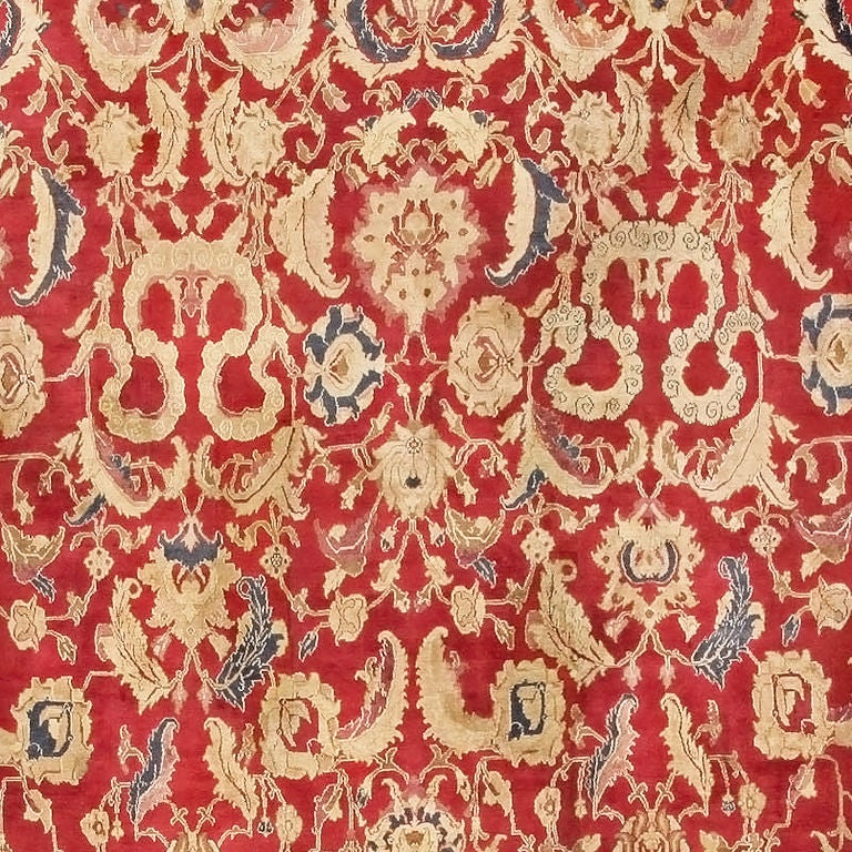 Alfombra antigua india de Agra. Tamaño: 16 pies 7 pulgadas x 20 pies 10 pulgadas Indio en venta