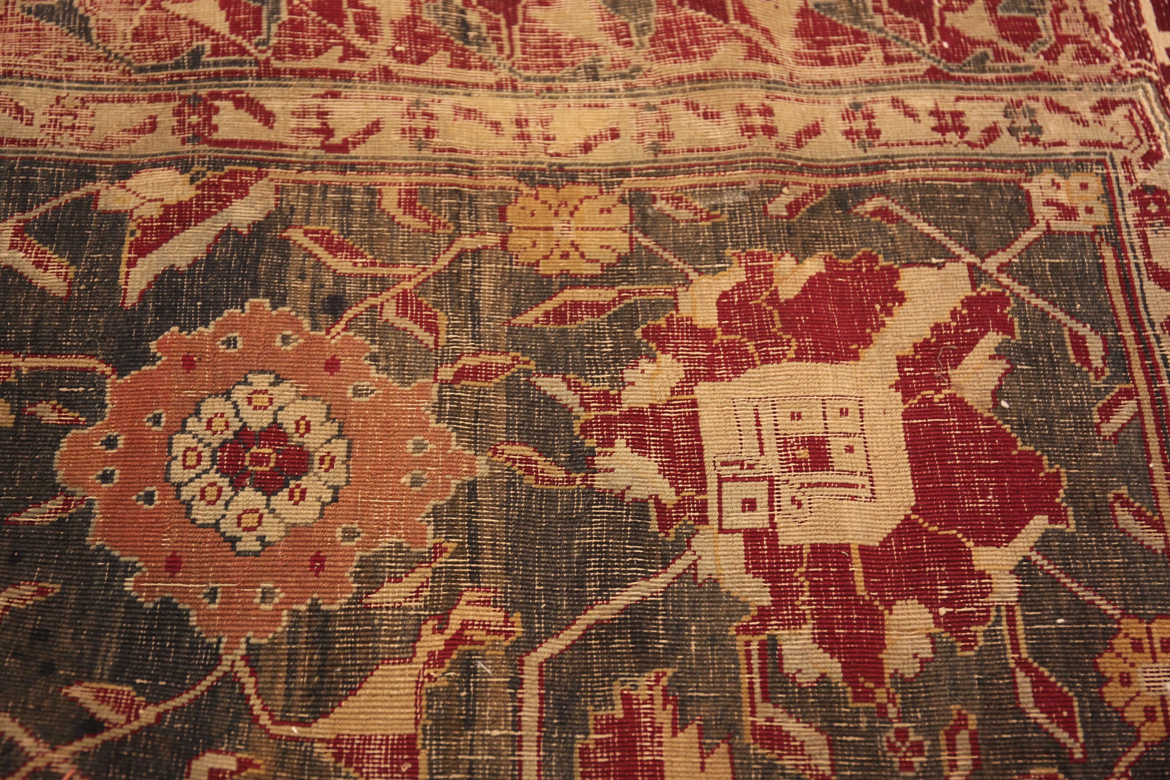 Oversized Antique Indian Agra Rug. 18 ft 2 in x 30 ft 10 in In Good Condition For Sale In New York, NY