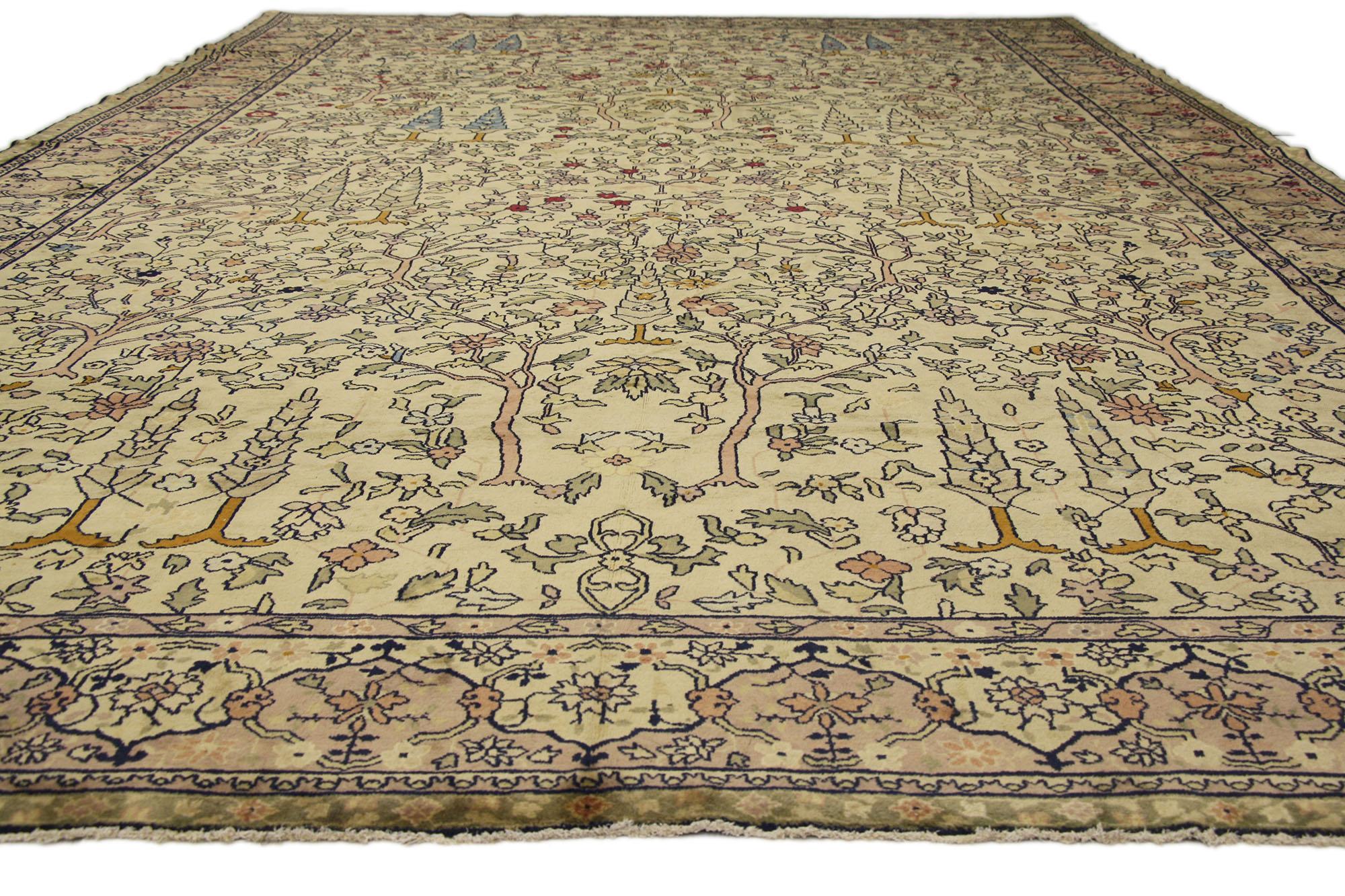 British Indian Ocean Territory Oversized Antique Indian Agra Rug, Hotel Lobby Size Carpet For Sale