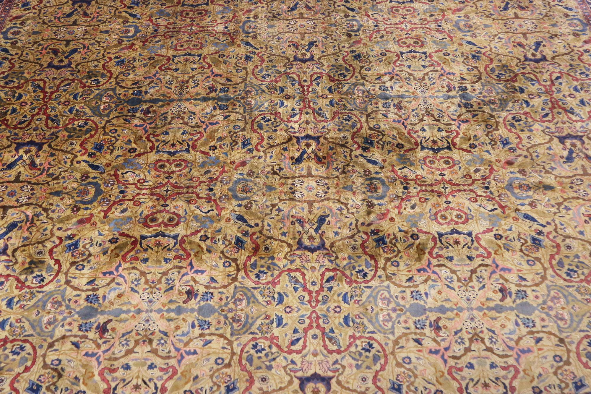 Antiker indischer Agra-Teppich in Übergröße, Hotel-Lobby-Größe (Indisch) im Angebot