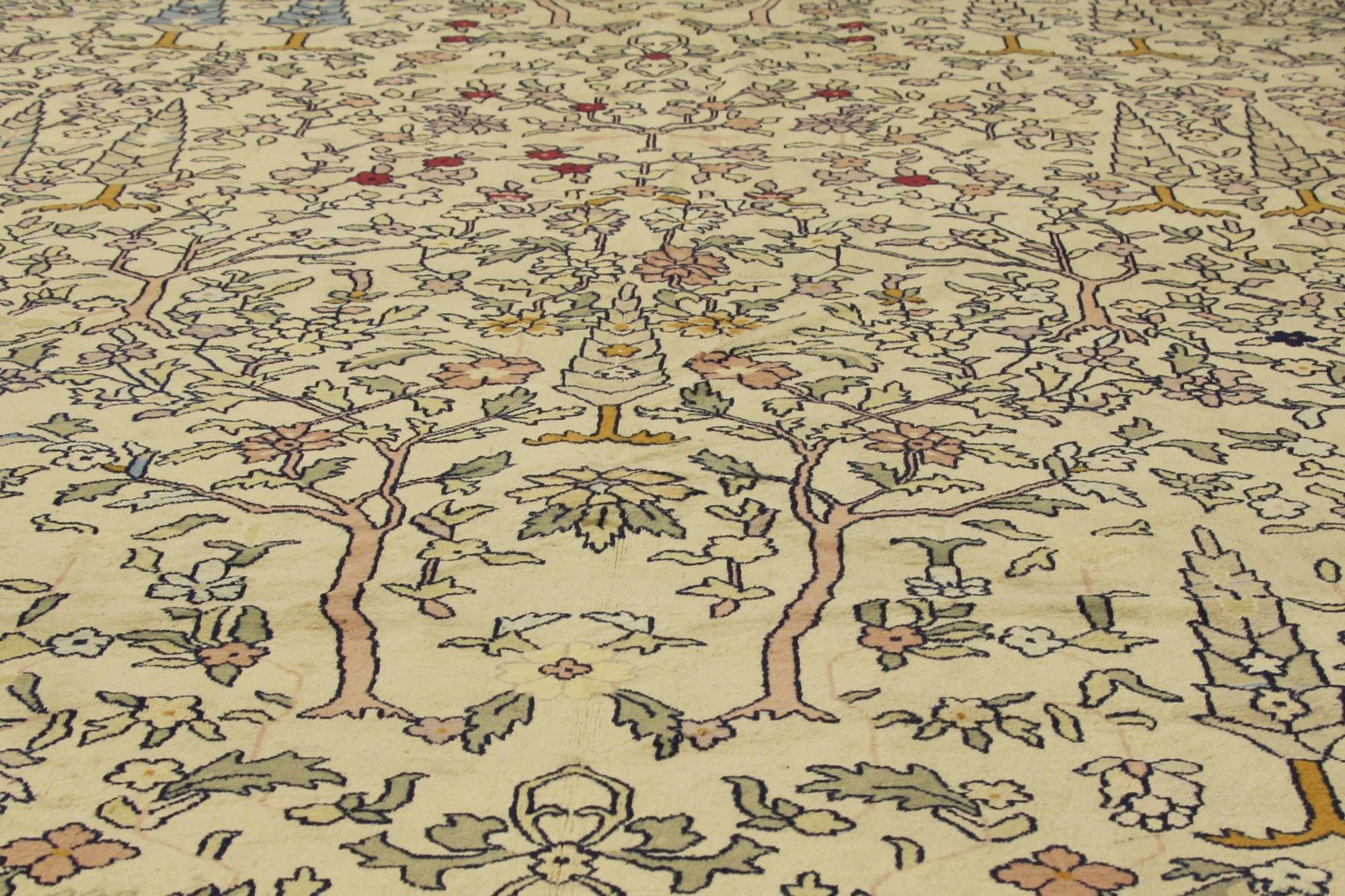 Antiker indischer Agra-Teppich in Übergröße, Hotel-Lobby-Größe (Handgeknüpft) im Angebot