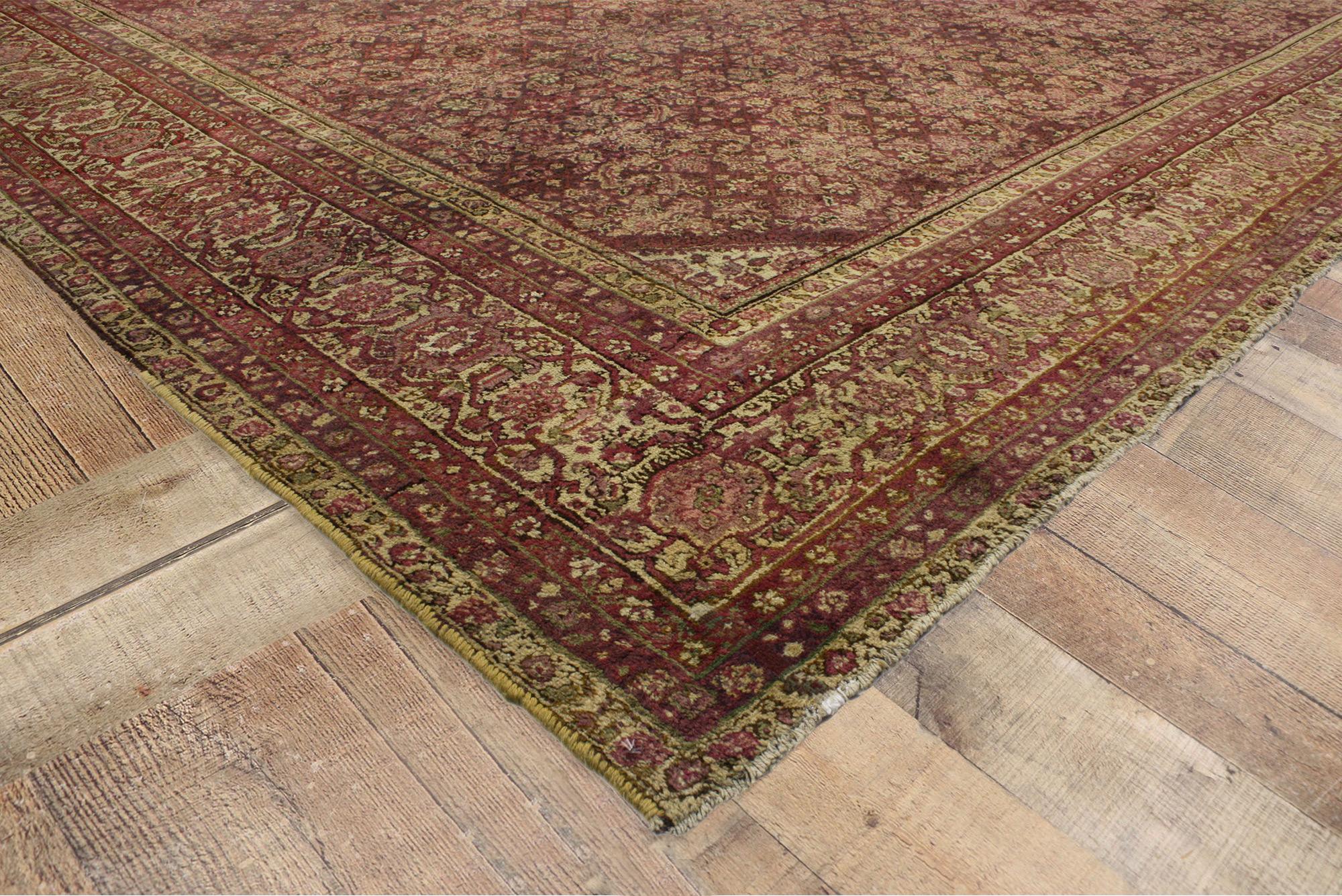 19th Century Oversized Antique Indian Agra Rug, Hotel Lobby Size Carpet For Sale