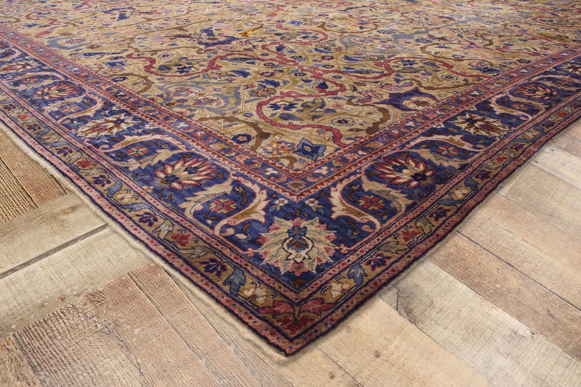 20th Century Oversized Antique Indian Agra Rug, Hotel Lobby Size Carpet For Sale