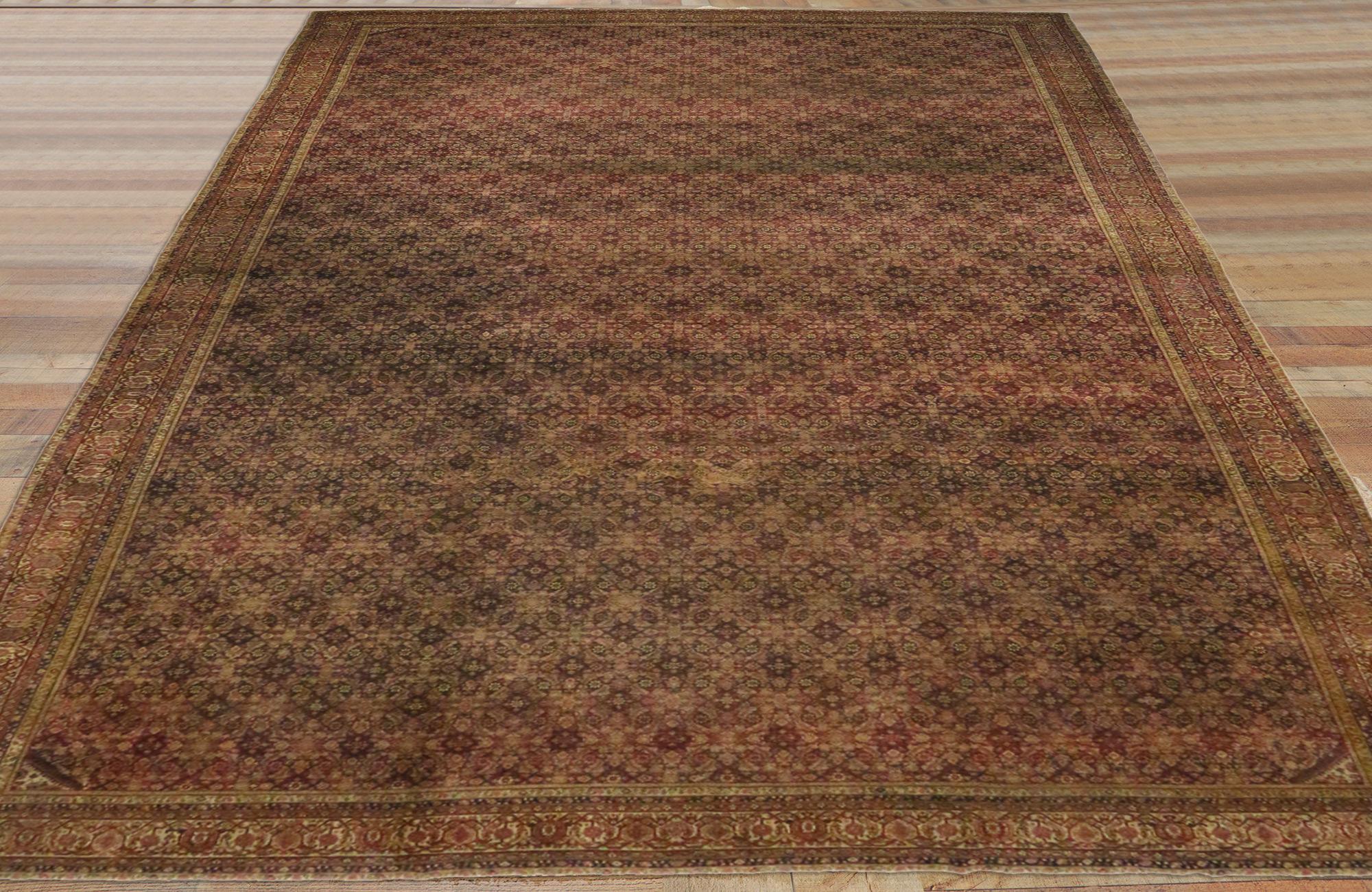 Wool Oversized Antique Indian Agra Rug, Hotel Lobby Size Carpet For Sale