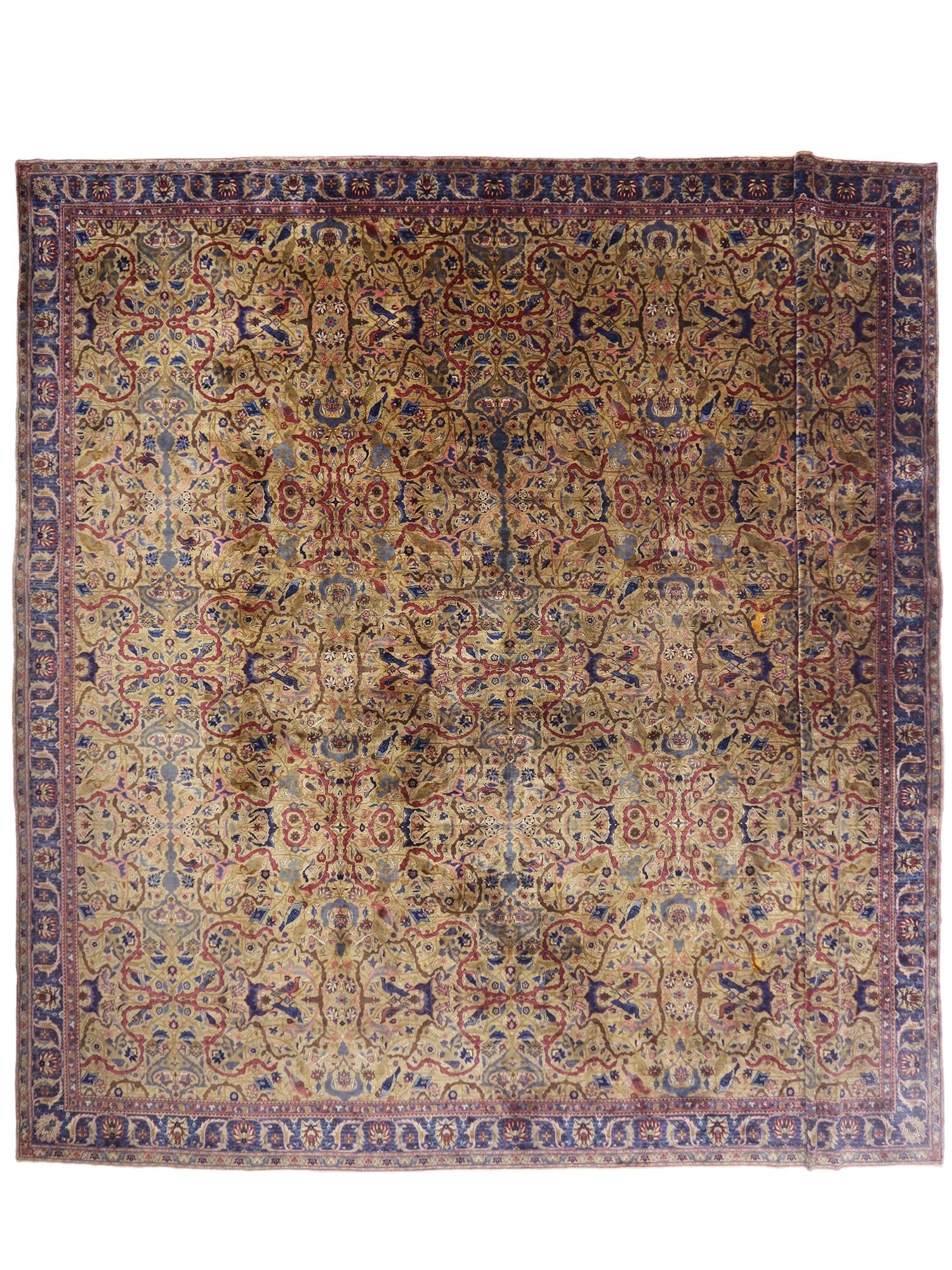 Oversized Antique Indian Agra Rug, Hotel Lobby Size Carpet For Sale 2