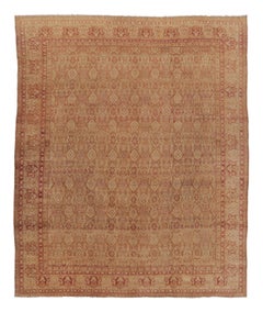 Oversized Antique Indian Agra Rug in Distressed Floral Design - Rug & Kilim