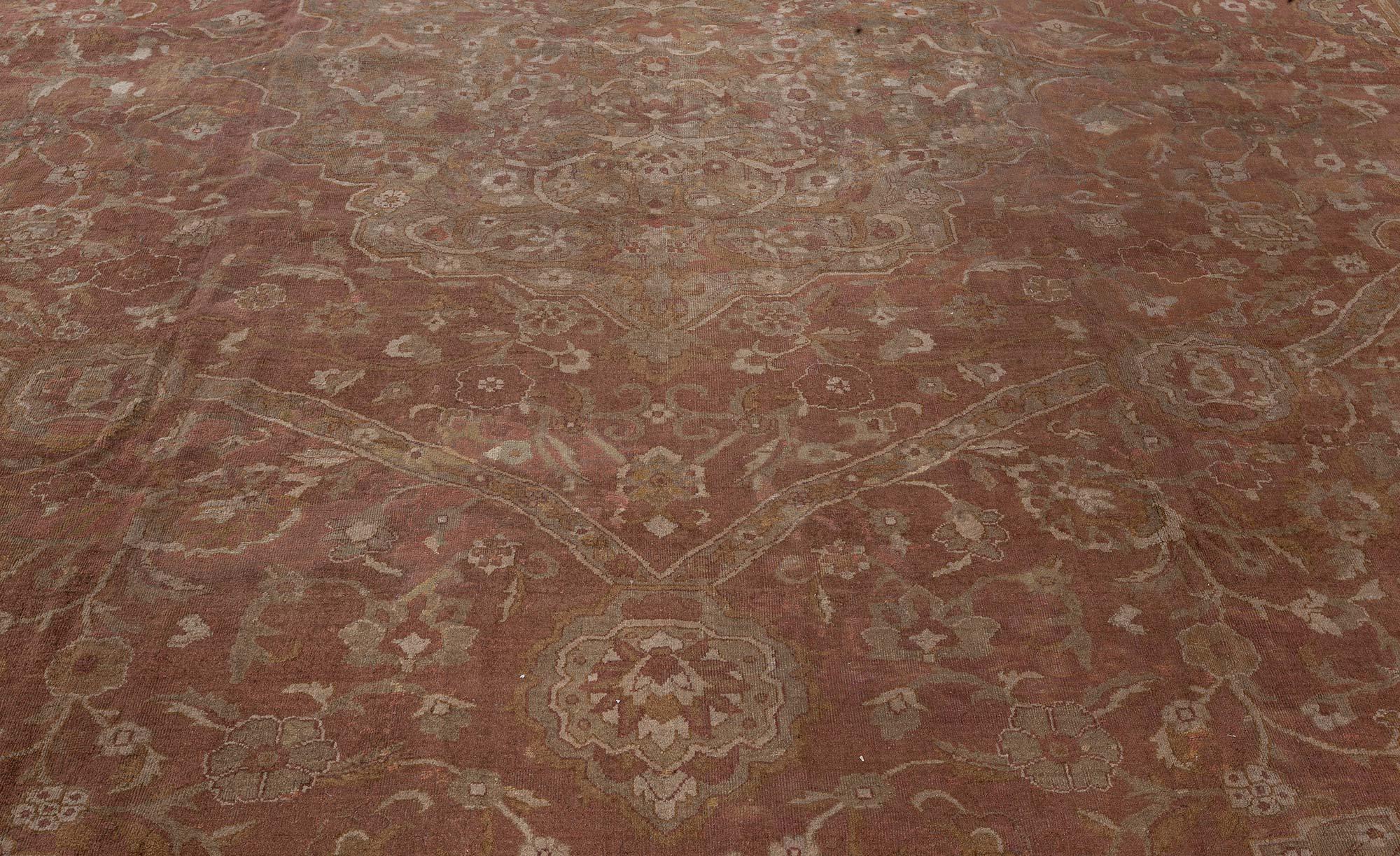 Oversized Antique Indian Amritsar Botanic Rug In Good Condition For Sale In New York, NY