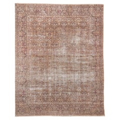 Oversized Antique Indian Amritsar Rug in Plum and Mauve, circa 1920