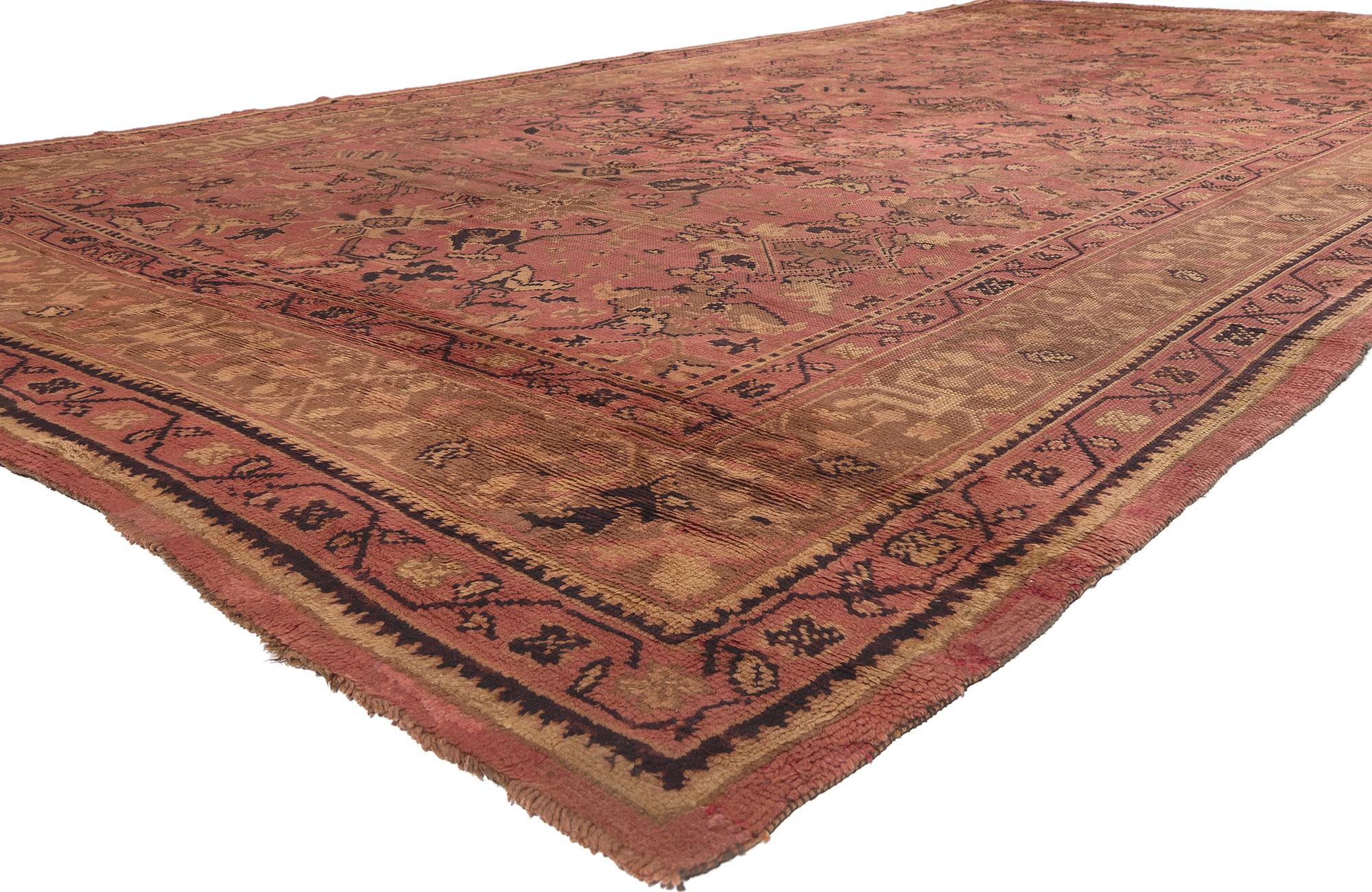 73478 Antique Irish Donegal Rug, 09'10 x 18'07. Evoking the essence of autumn in Ireland, where expansive boglands transition from verdant greens to the resplendent hues of rust and russet, Irish Donegal rugs draw inspiration from the breathtaking
