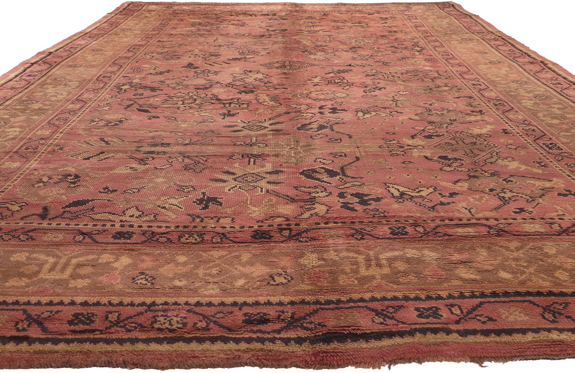Arts and Crafts Oversized Antique Irish Donegal Rug, Autumn in Ireland For Sale