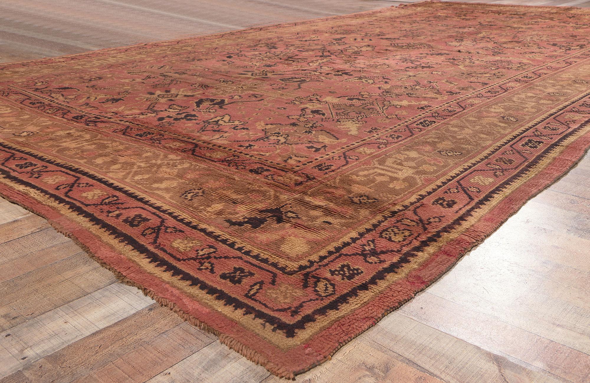 Wool Oversized Antique Irish Donegal Rug, Autumn in Ireland For Sale