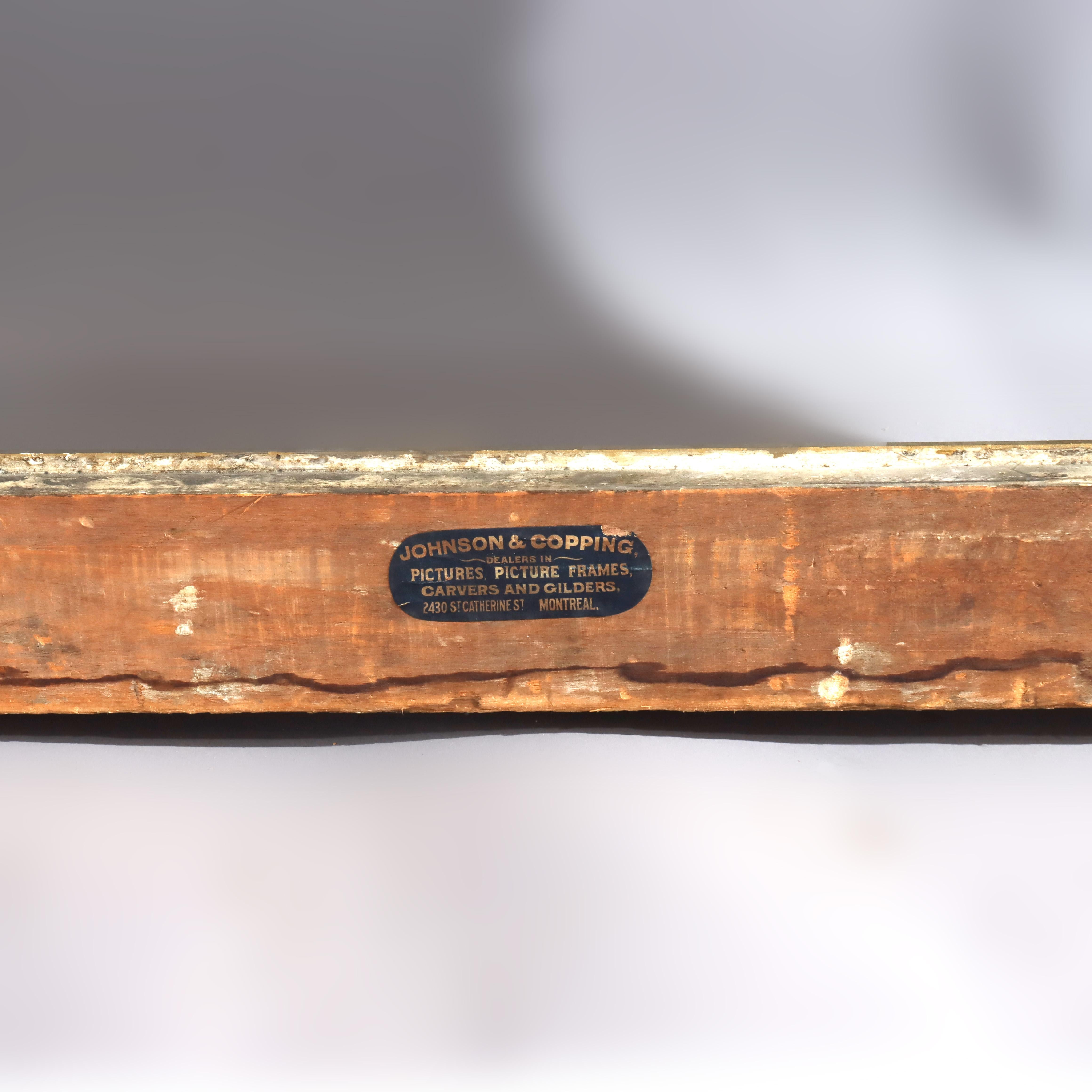 Cadre ancien surdimensionné Johnson & Copping sculpté en bois doré signé C1900 en vente 7