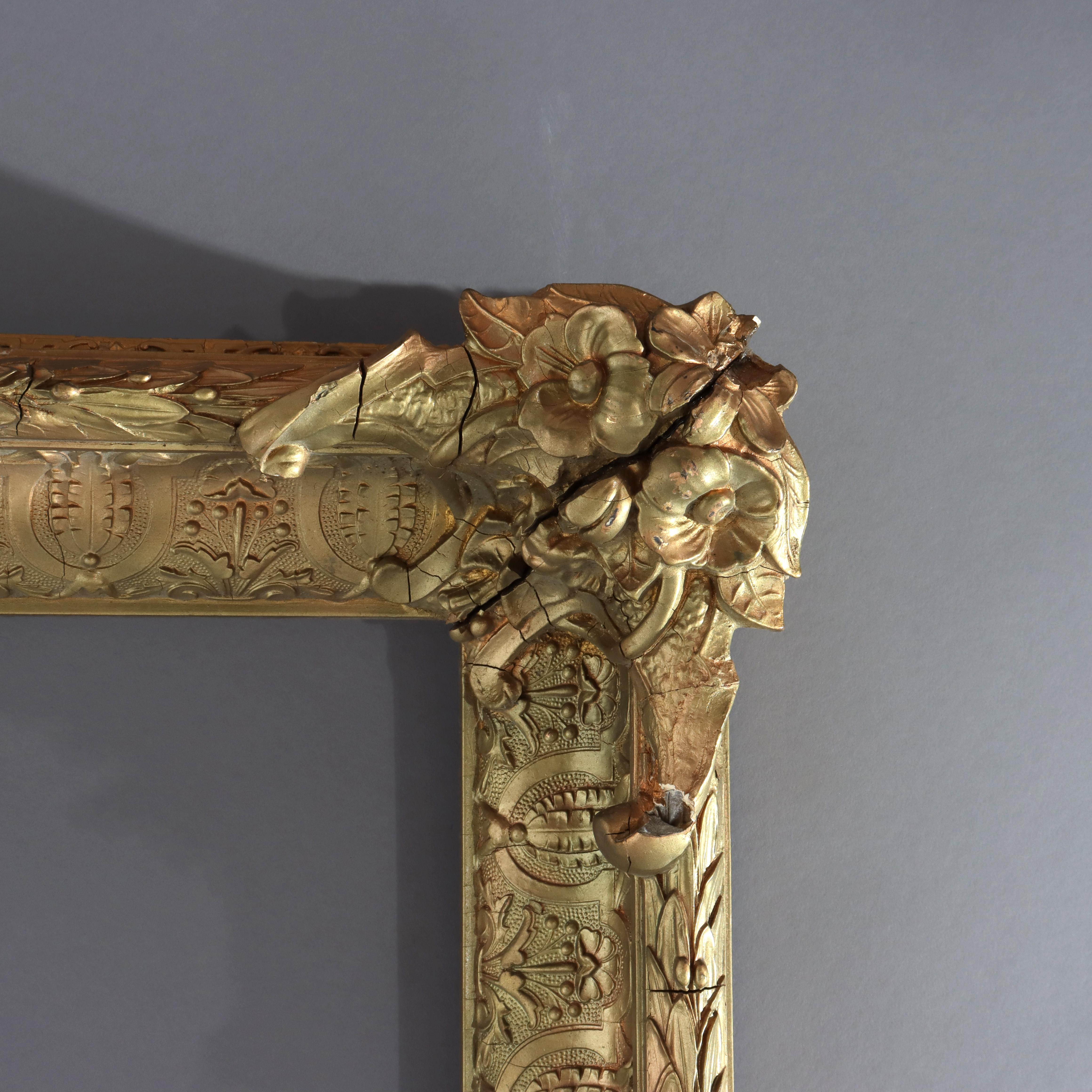 20ième siècle Cadre ancien surdimensionné Johnson & Copping sculpté en bois doré signé C1900 en vente