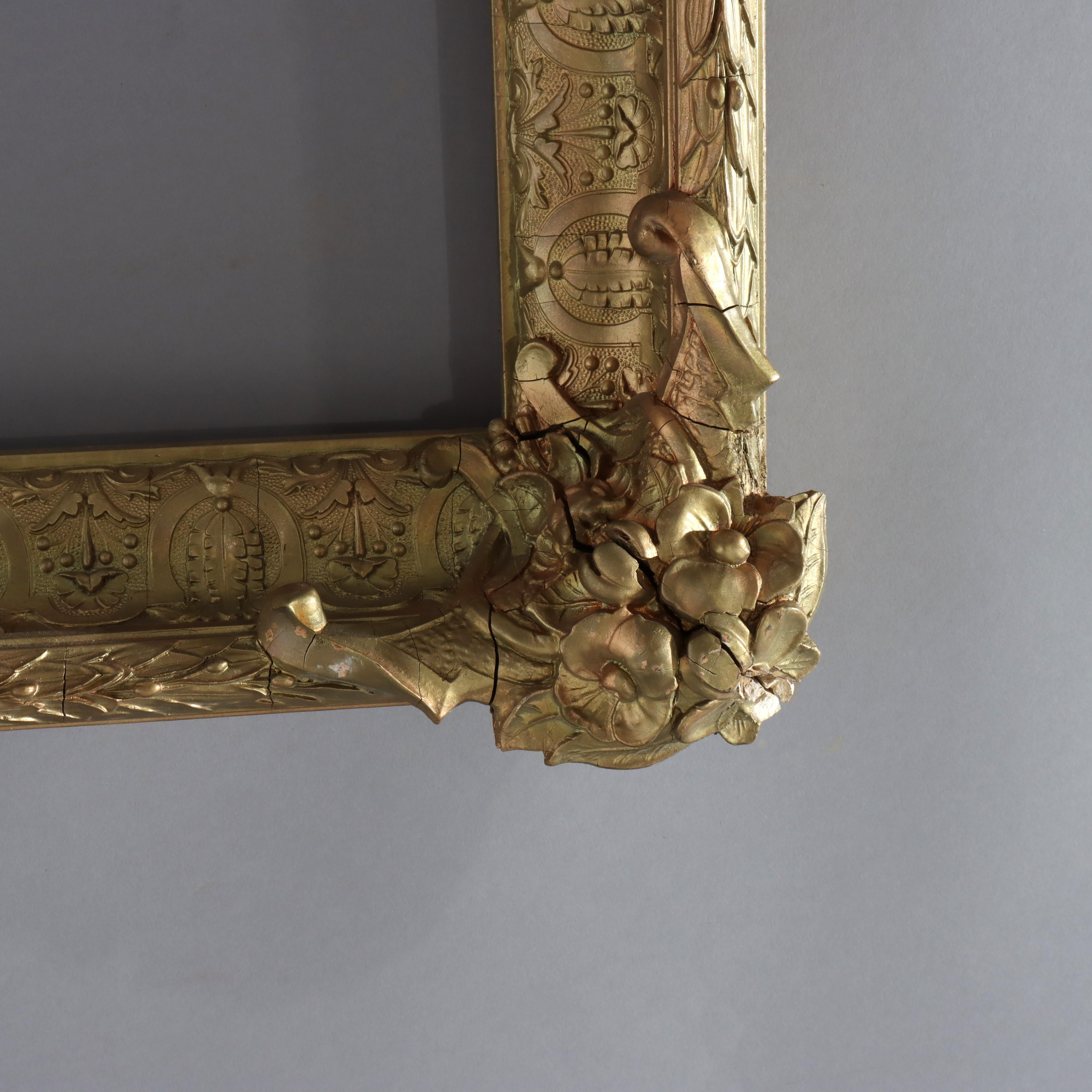 Bois doré Cadre ancien surdimensionné Johnson & Copping sculpté en bois doré signé C1900 en vente