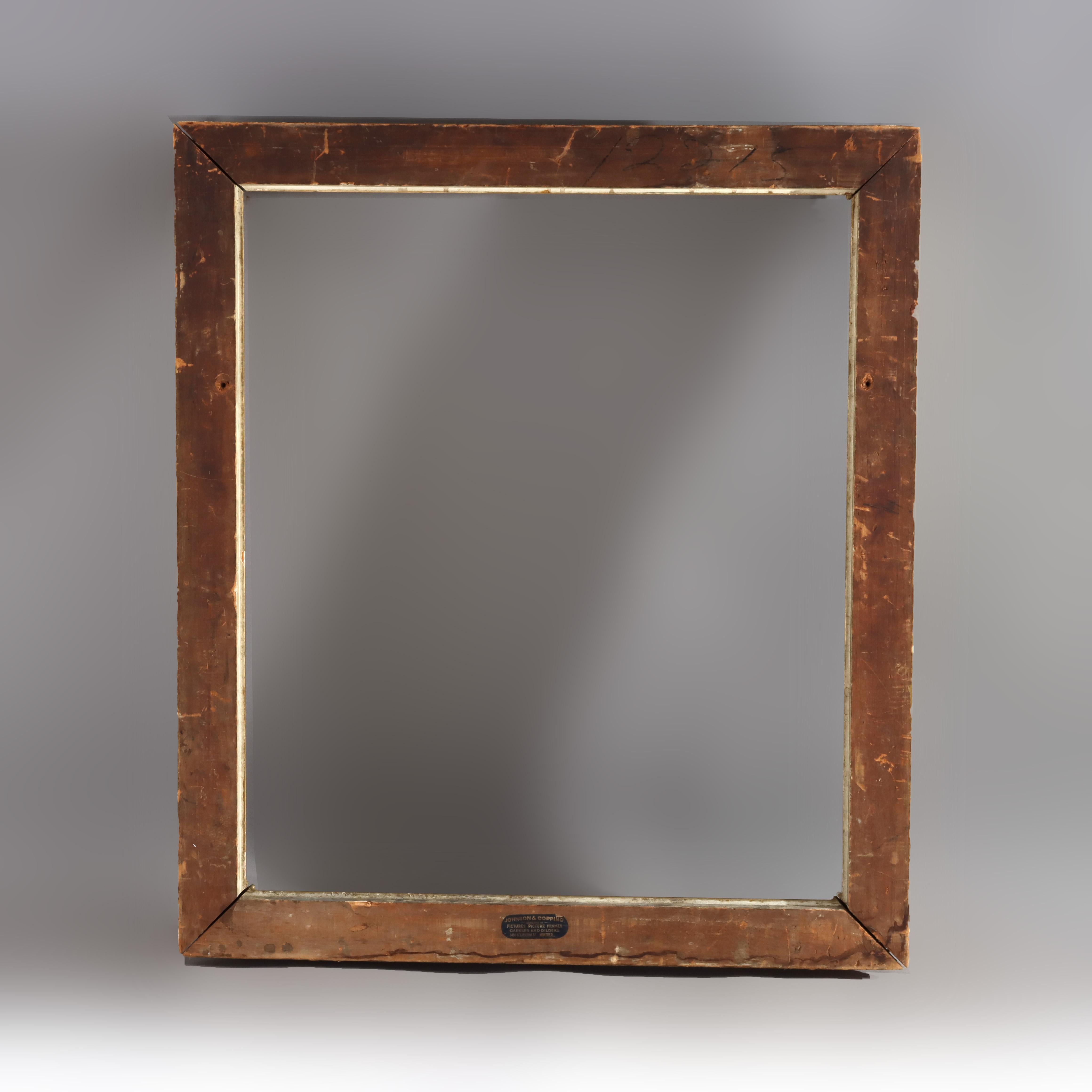 Cadre ancien surdimensionné Johnson & Copping sculpté en bois doré signé C1900 en vente 1
