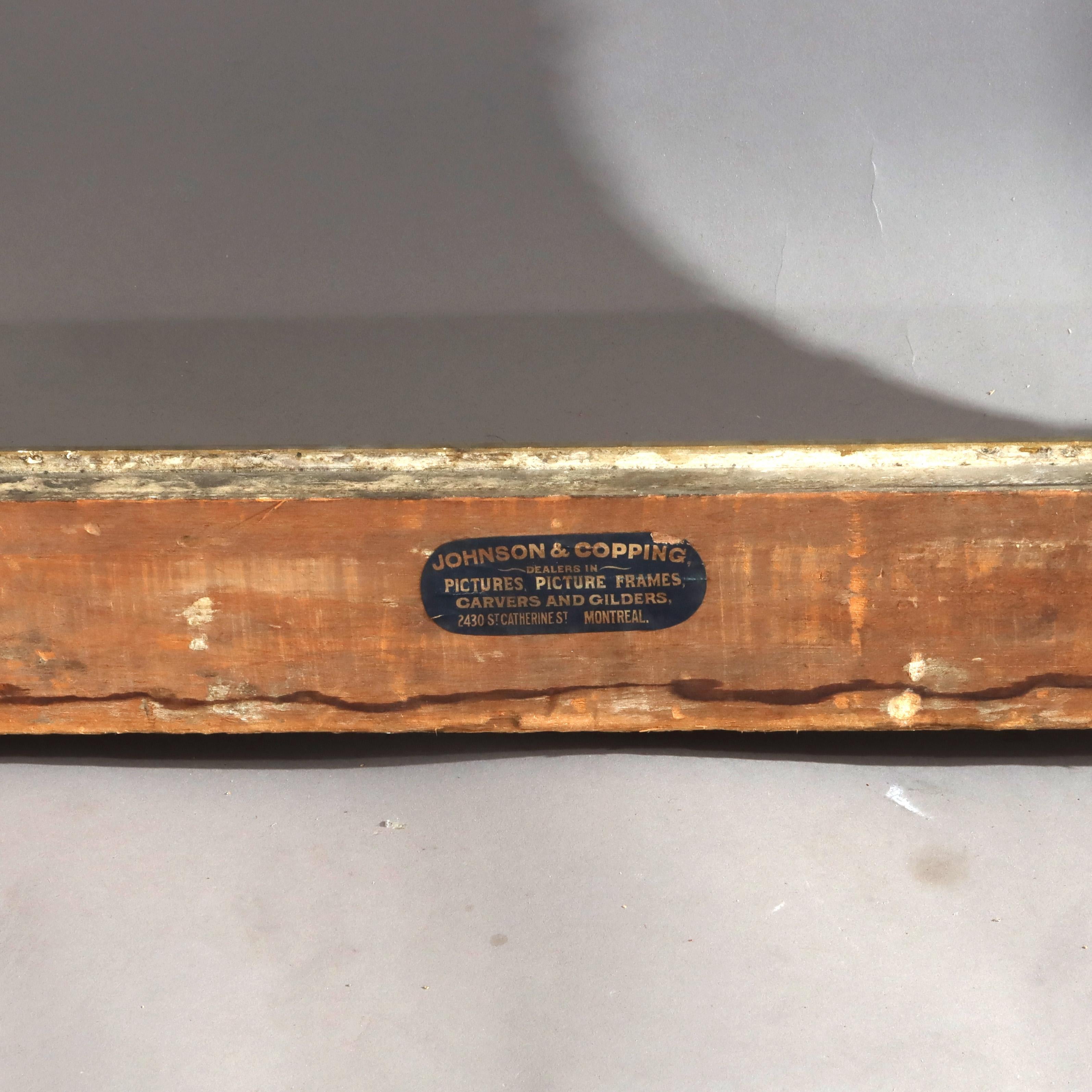 Cadre ancien surdimensionné Johnson & Copping sculpté en bois doré signé C1900 en vente 2