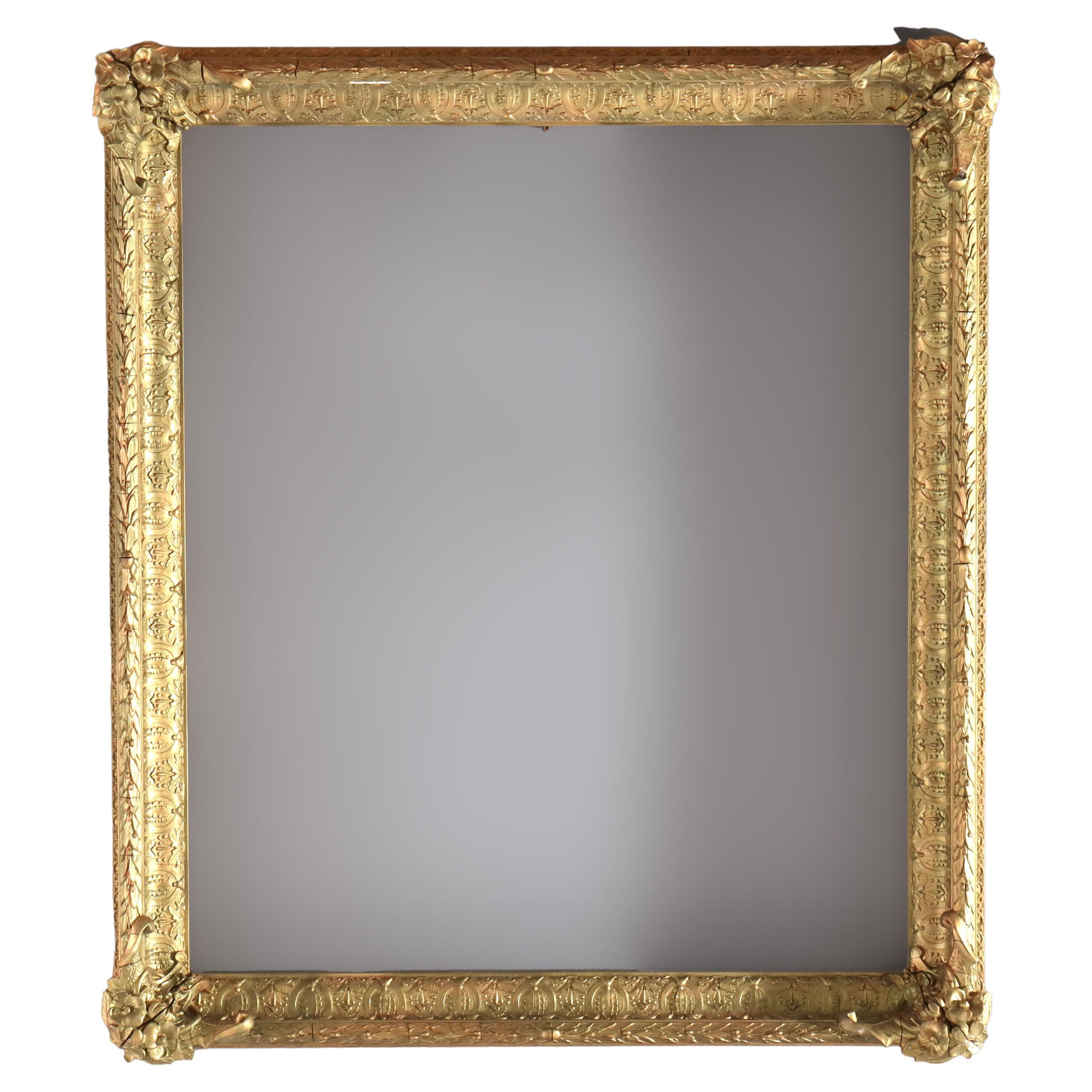 Marco Antiguo Sobredimensionado de Madera Dorada Tallada Johnson & Copping Firmado C1900
