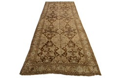 Oversized Antique Karabagh Handmade Wool Rug - Allover Design in Tan and Brown