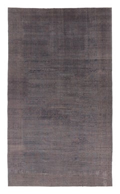 Oversized Antique Kashan Rug with Faint Florals in Purple & Blue - Rug & Kilim