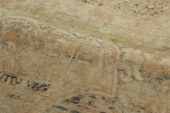 Oversized Antique Kermanshah Rug in Gold & Beige Floral Pattern - Rug & Kilim