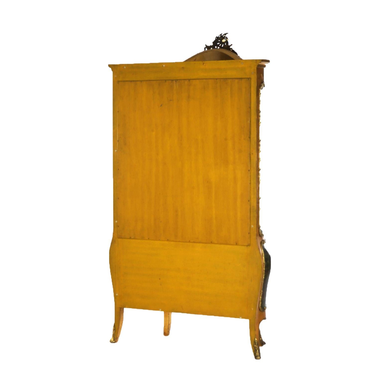 Vitrina sovradimensionata in legno dorato e ormeggio decorata in Vernis Martin dell'epoca Luigi XIV in vendita 13