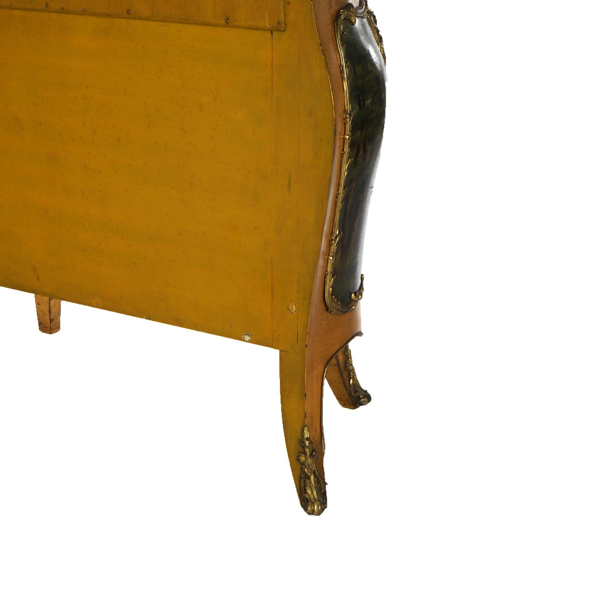 Vitrina sovradimensionata in legno dorato e ormeggio decorata in Vernis Martin dell'epoca Luigi XIV in vendita 14