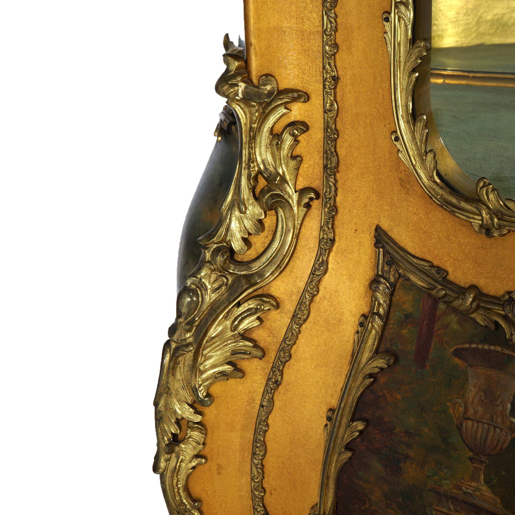 Vitrina sovradimensionata in legno dorato e ormeggio decorata in Vernis Martin dell'epoca Luigi XIV in vendita 1