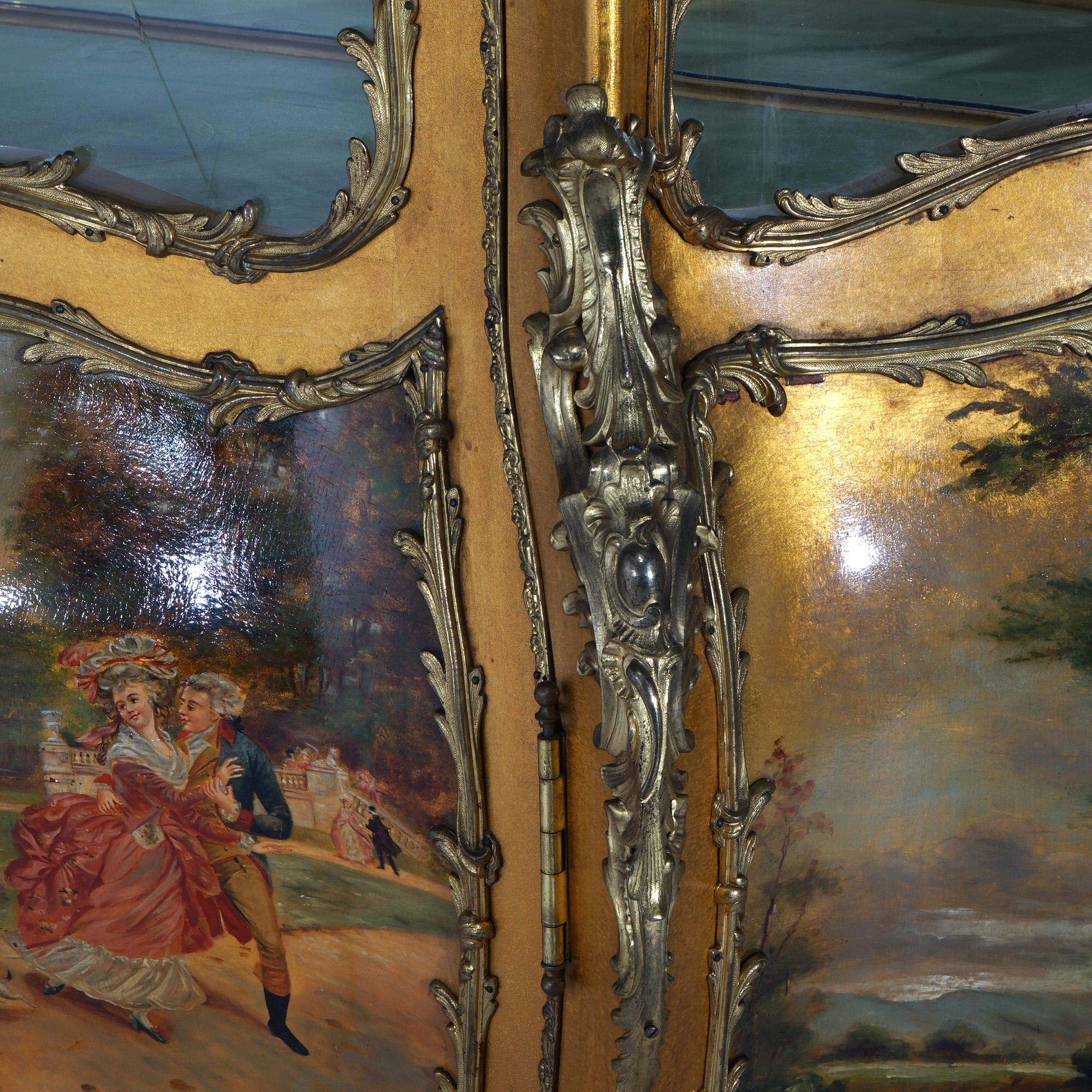 Vitrina sovradimensionata in legno dorato e ormeggio decorata in Vernis Martin dell'epoca Luigi XIV in vendita 2