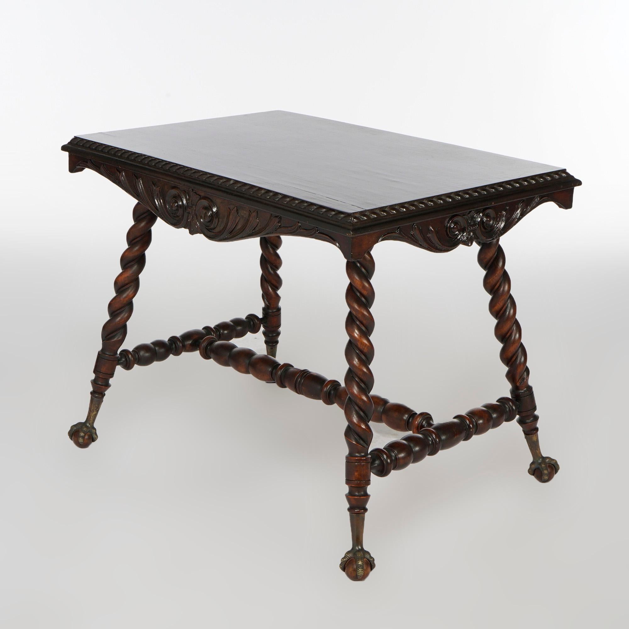 20ième siècle Table de barley surdimensionne en acajou ancien de l'cole Hunzinger, vers 1900 en vente