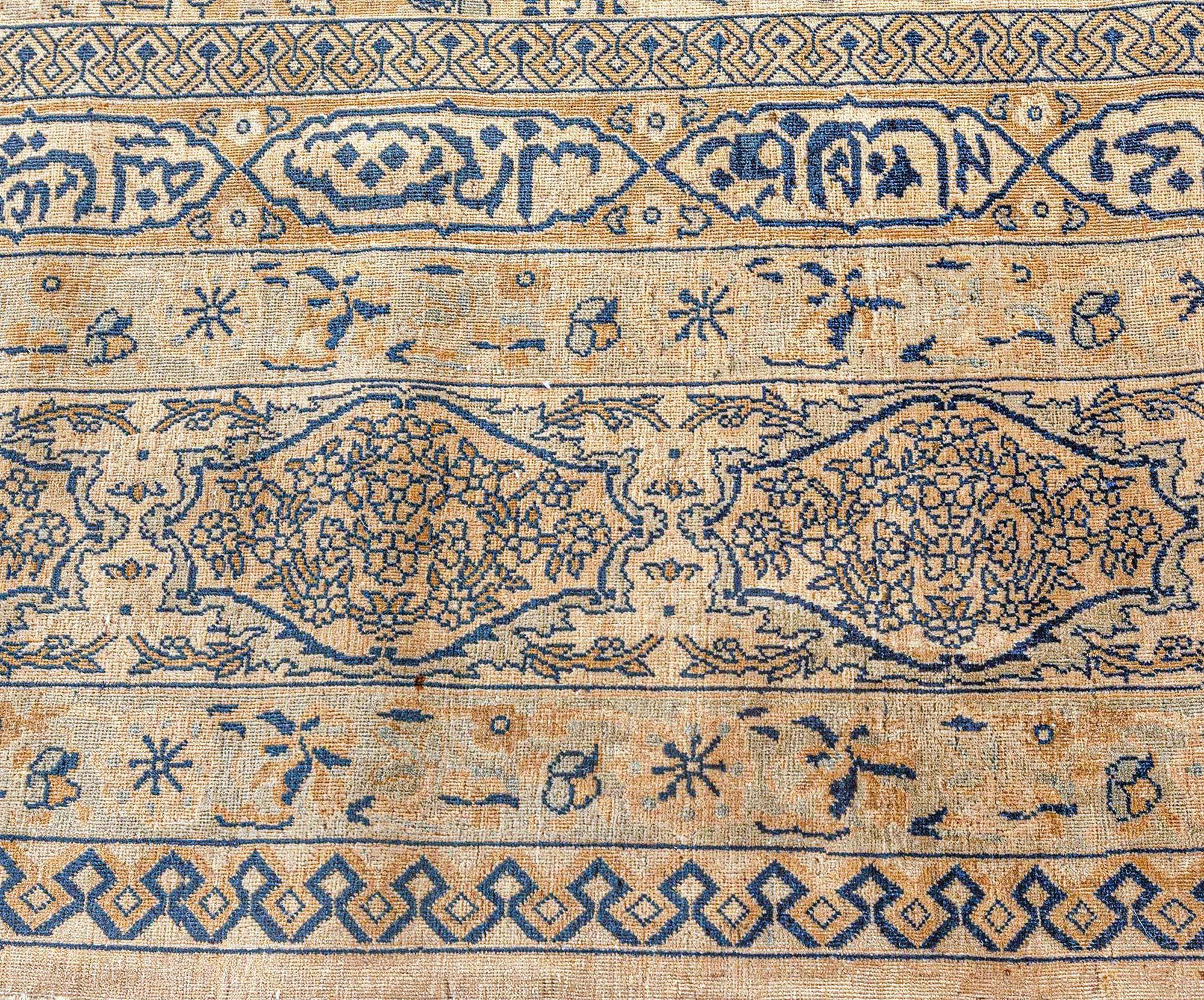 Doris Leslie Blau Oversized Antique North Indian Botanic Rug In Good Condition For Sale In New York, NY