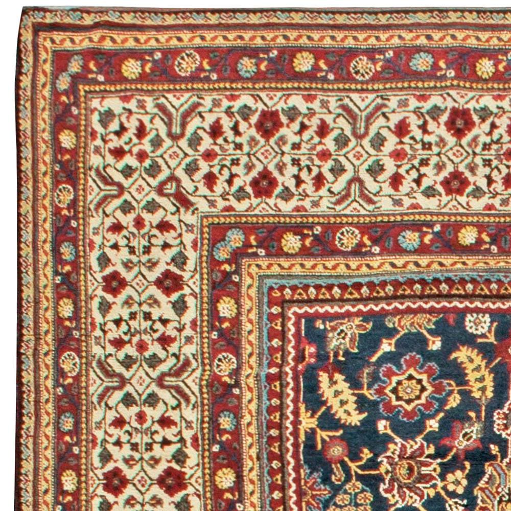 Oversized Antique North Indian Handmade Wool Rug In Good Condition For Sale In New York, NY