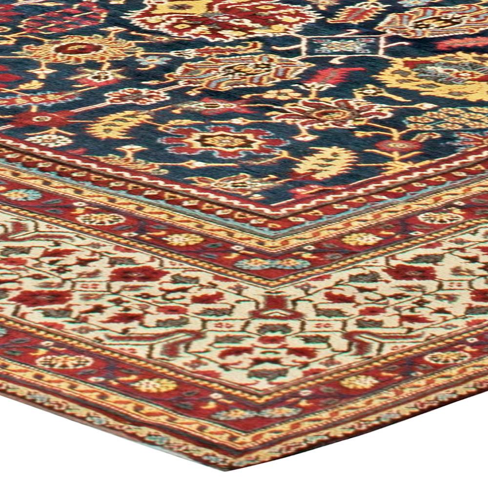 19th Century Oversized Antique North Indian Handmade Wool Rug For Sale