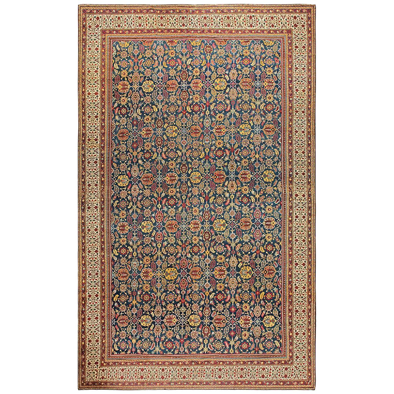 Oversized Antique North Indian Handmade Wool Rug For Sale