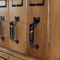 Oversized Antique Oak 6 Section 30 Drawer File Cabinet C1920