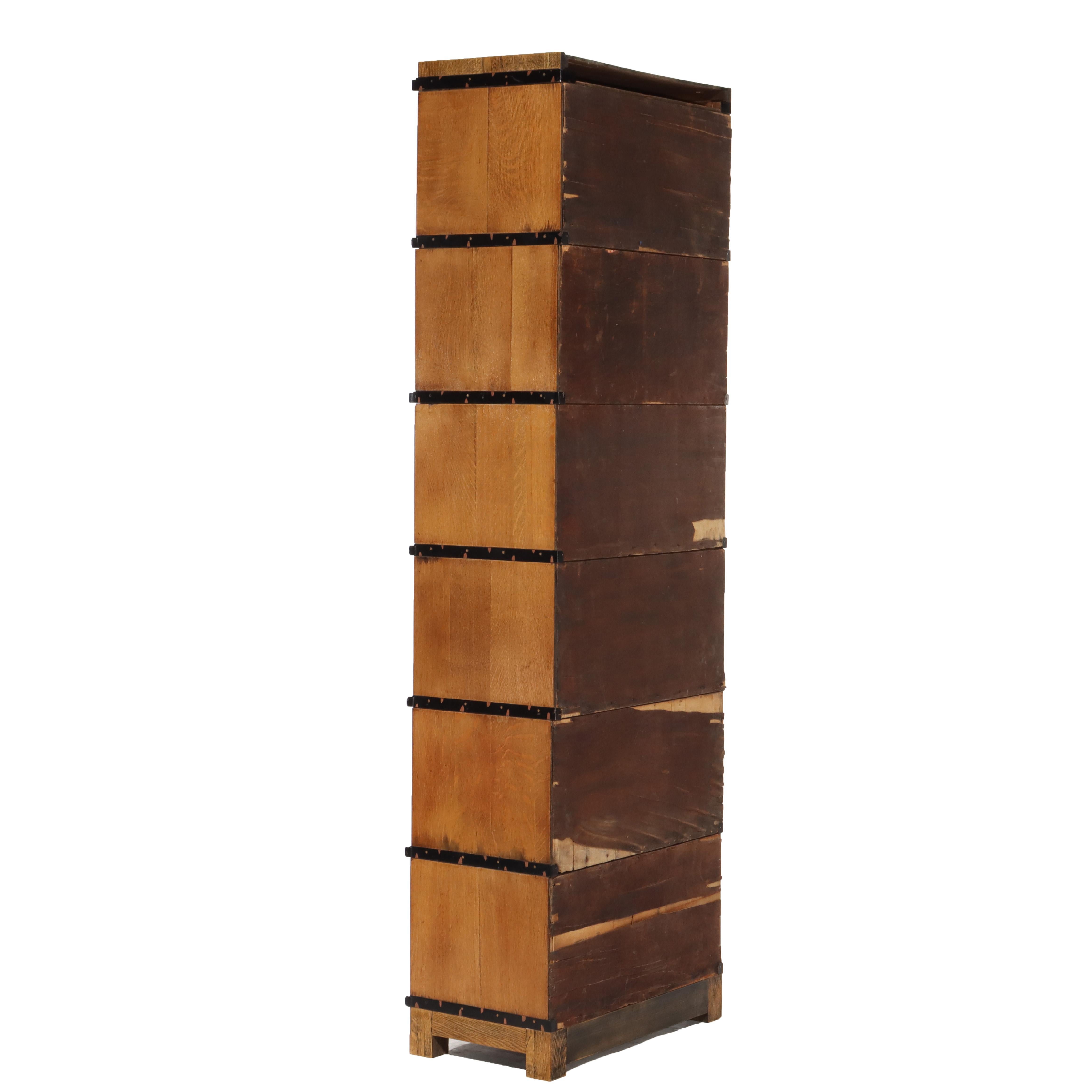 Oversized Antique Oak 6 Section 30 Drawer File Cabinet C1920 For Sale 1