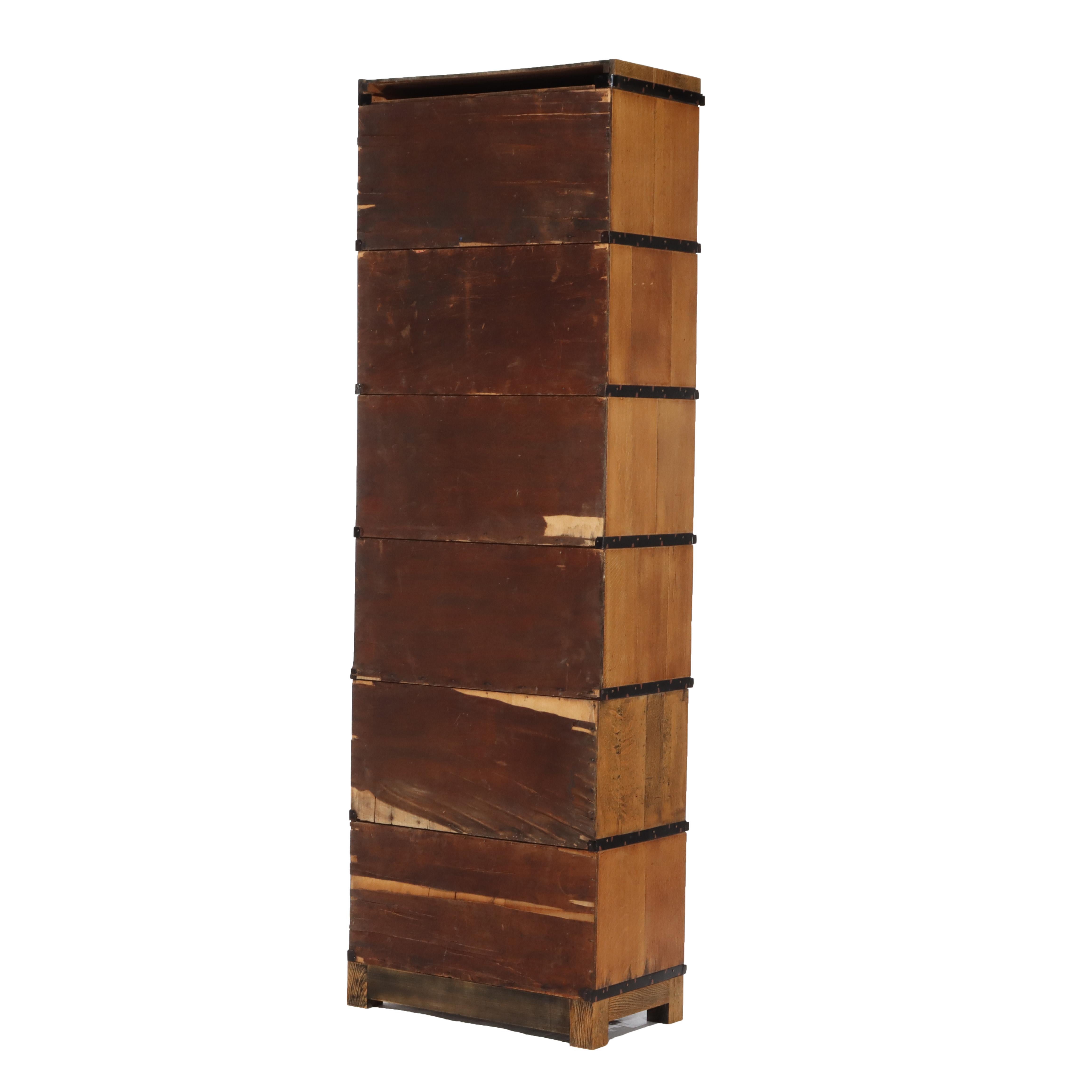 Oversized Antique Oak 6 Section 30 Drawer File Cabinet C1920 For Sale 2
