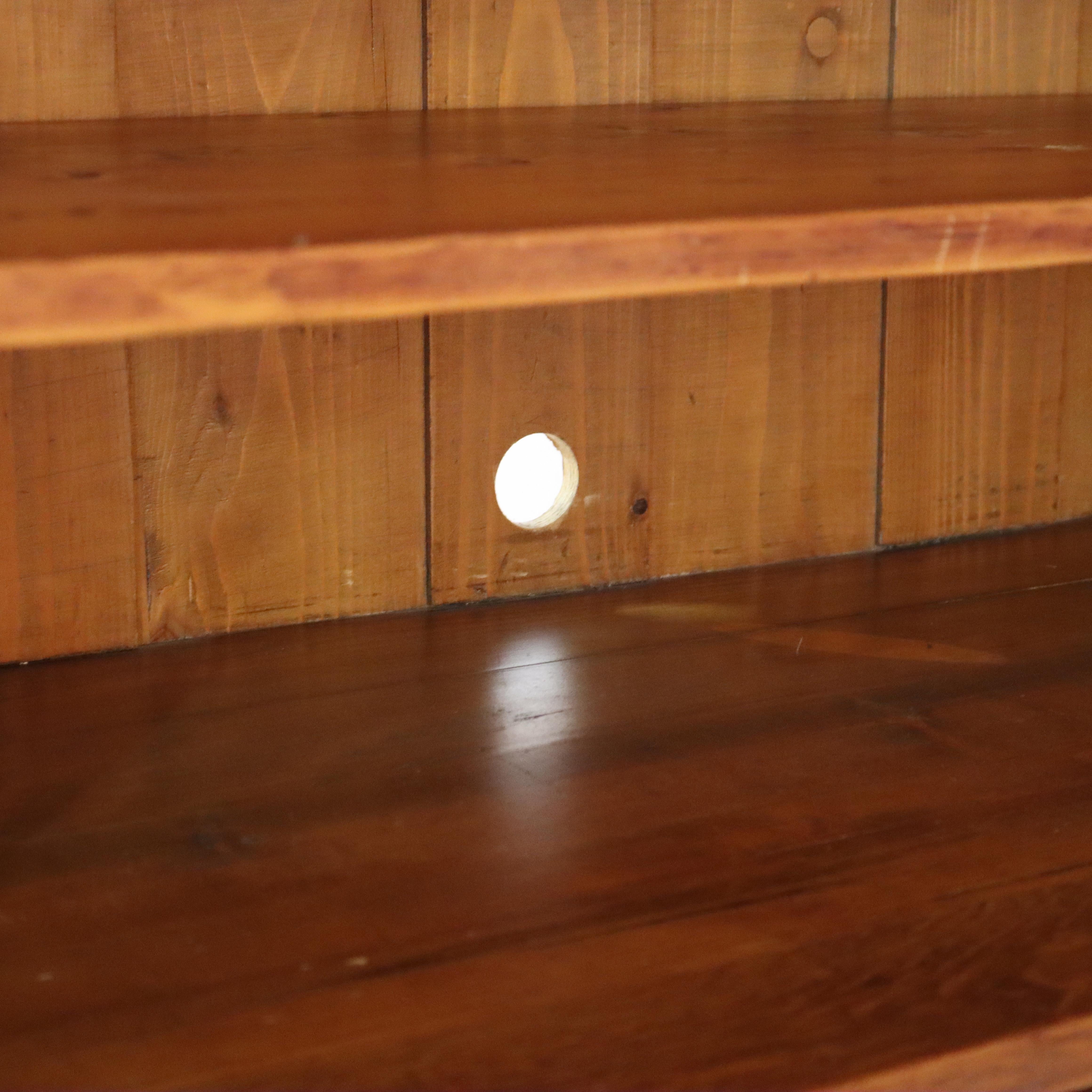 Oversized Antique Oak Roll Front Bookcase C1920 For Sale 6