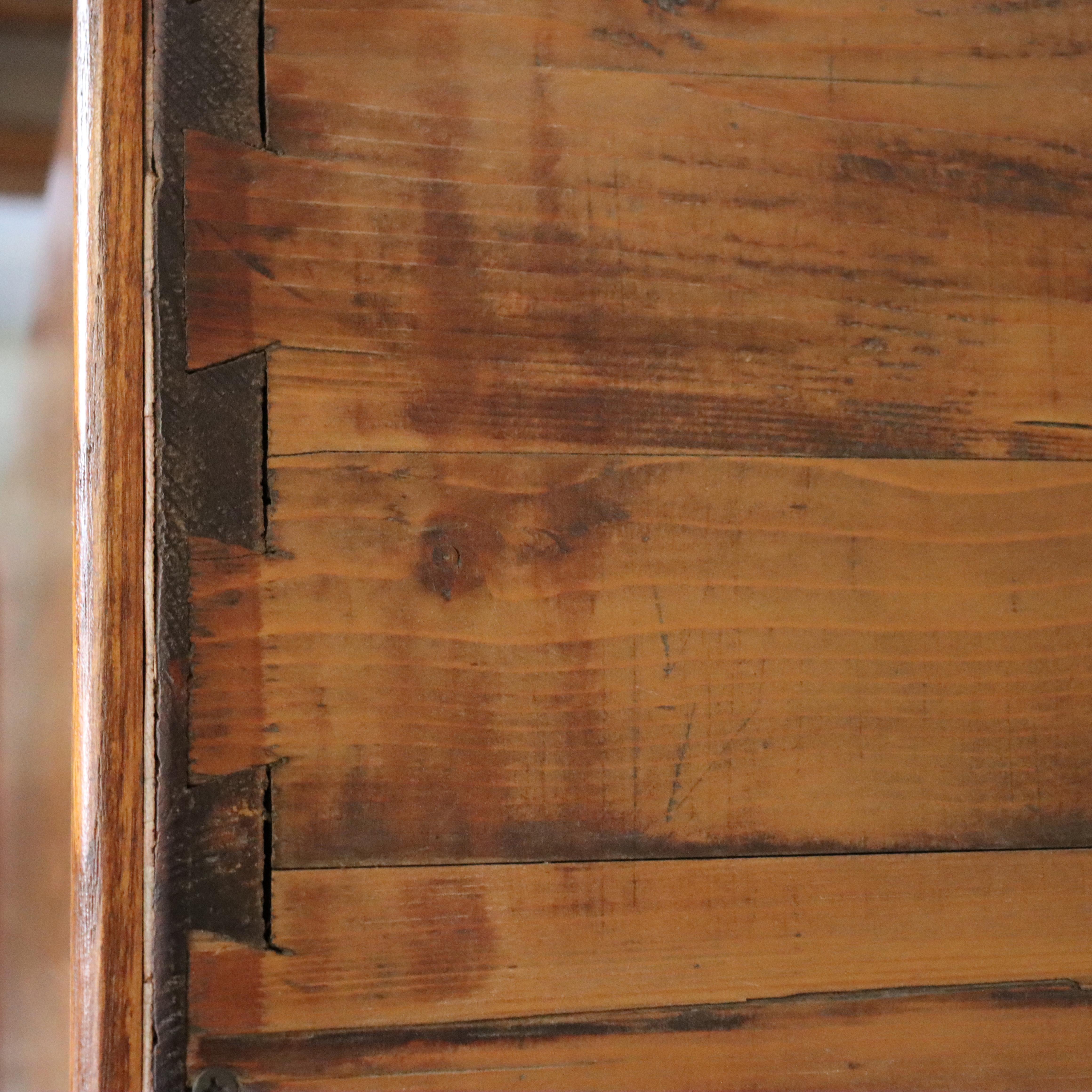 Oversized Antique Oak Roll Front Bookcase C1920 For Sale 10