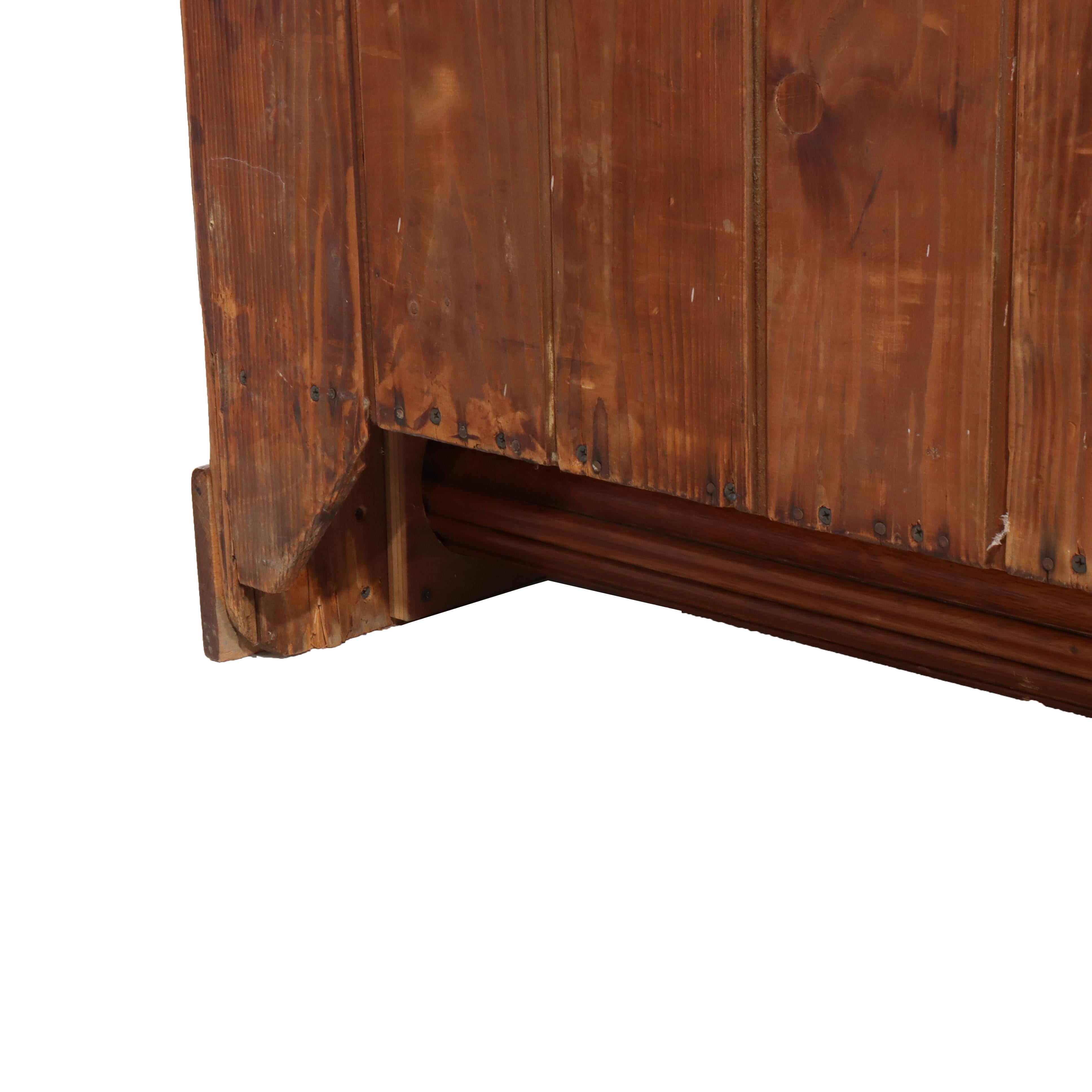 Oversized Antique Oak Roll Front Bookcase C1920 For Sale 3