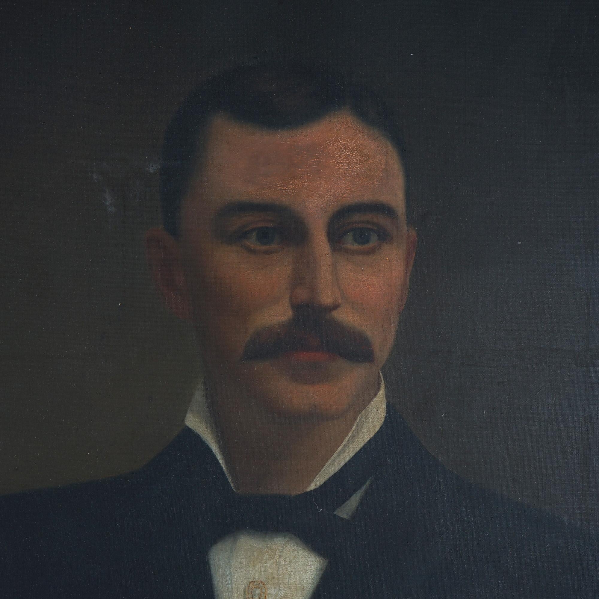 ***Inquire About Reduced In-House Delivery Rates - Reliable Professional Service & Fully Insured***

Oversized Antique Oil On Canvas Portrait Painting of a Baron, Giltwood Framed, C1890

Measures - 55.75