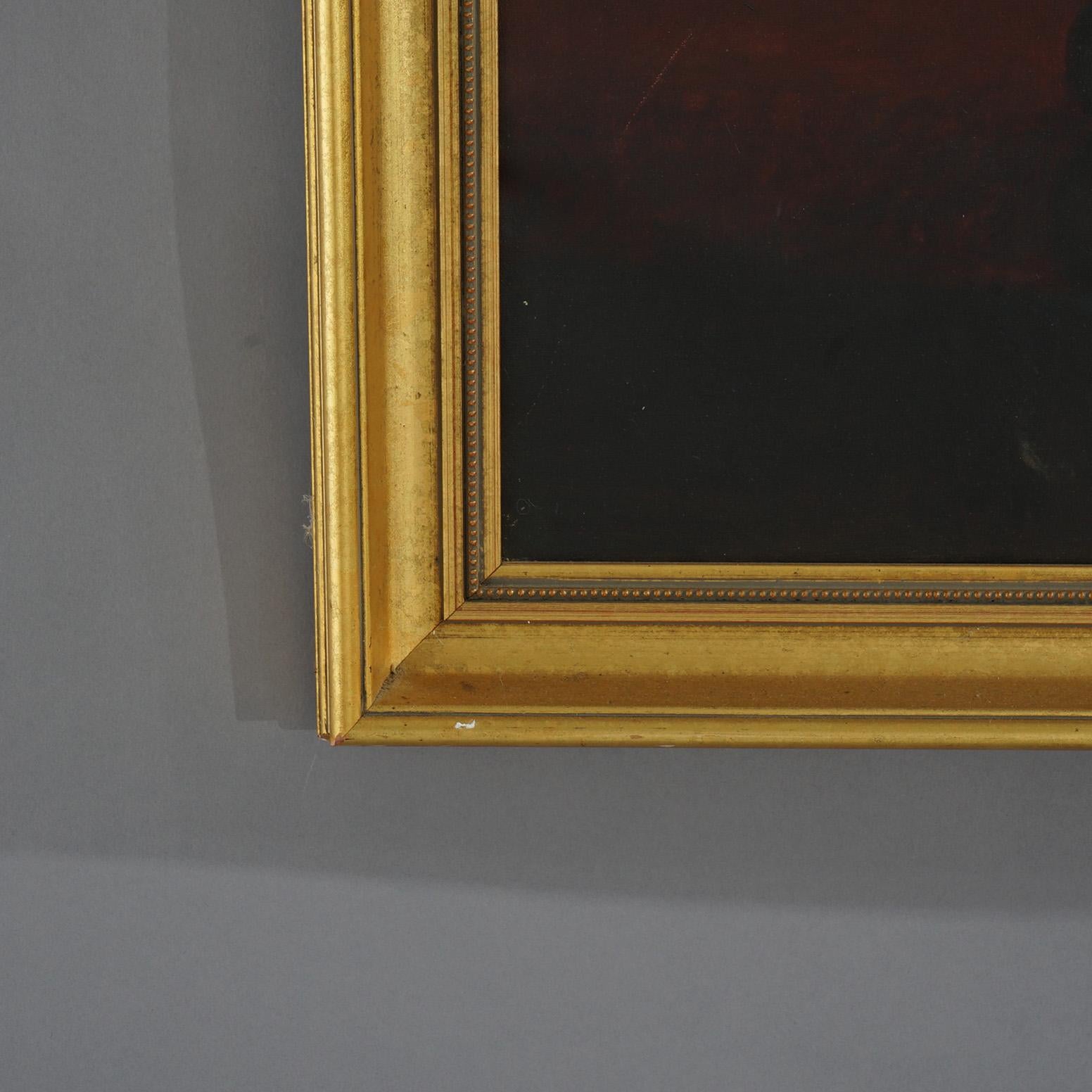 Oversized Antique Oil On Canvas Portrait Painting of a Baron C1890 3