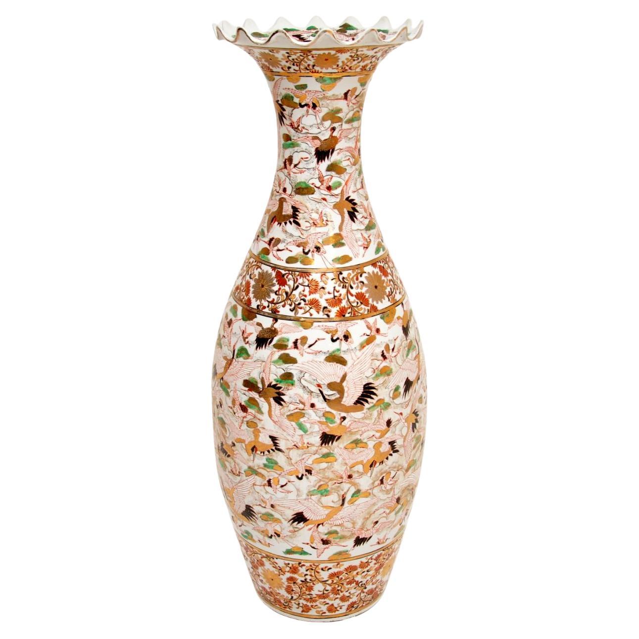 Oversized Antique Oriental Vase For Sale at 1stDibs
