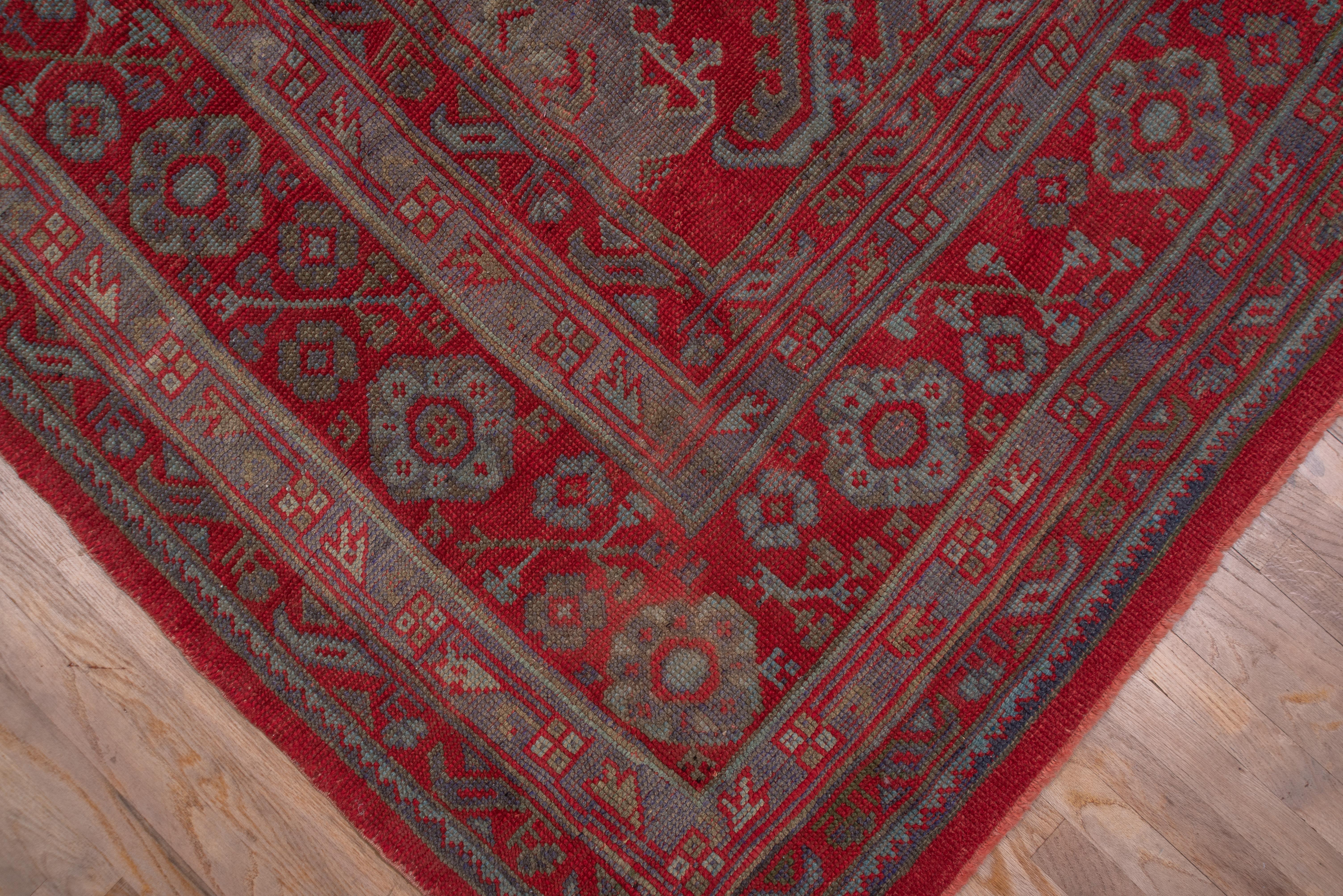 Hand-Knotted Oversized Antique Oushak Carpet For Sale