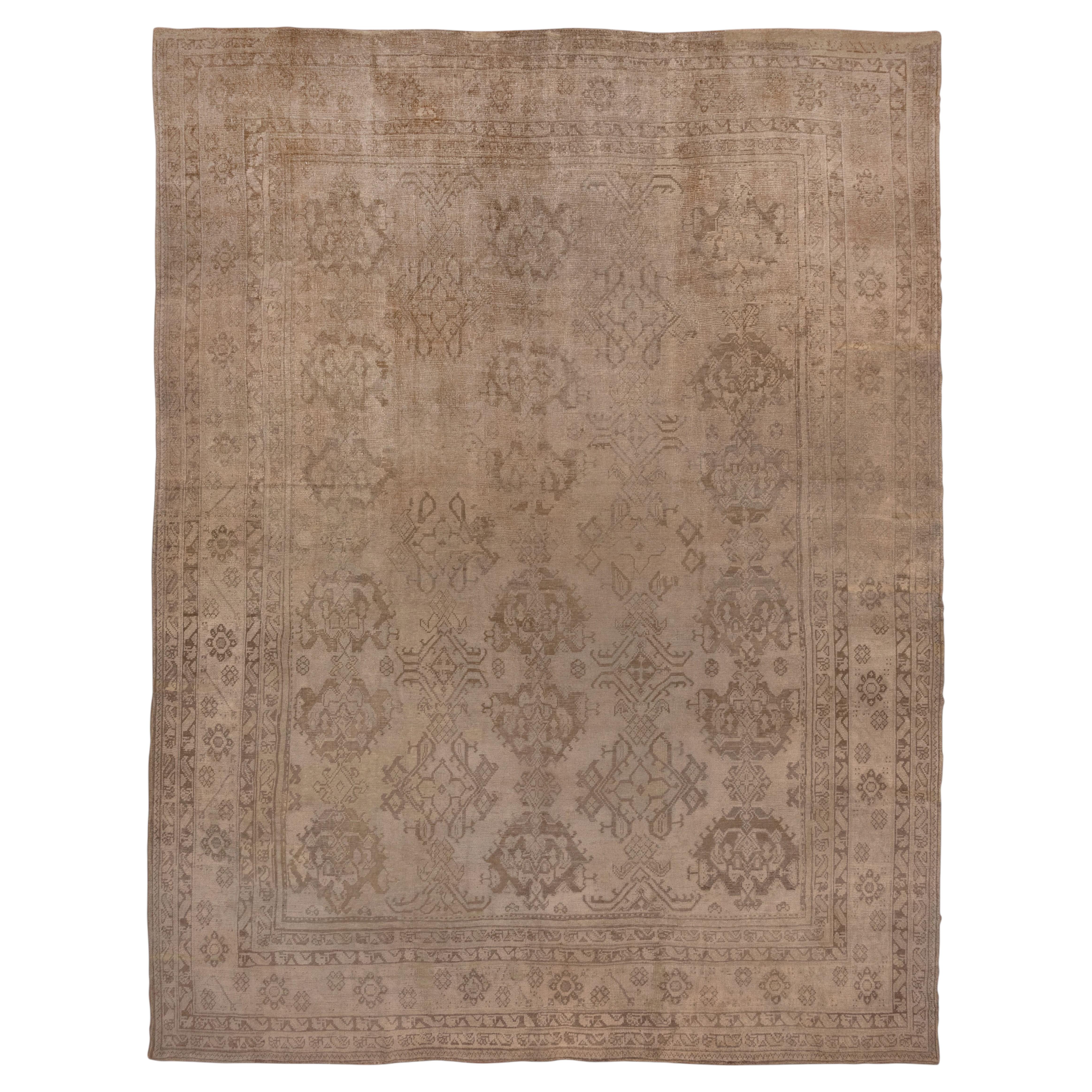 Oversized Antique Oushak Carpet, Neutral Palette, circa 1930s