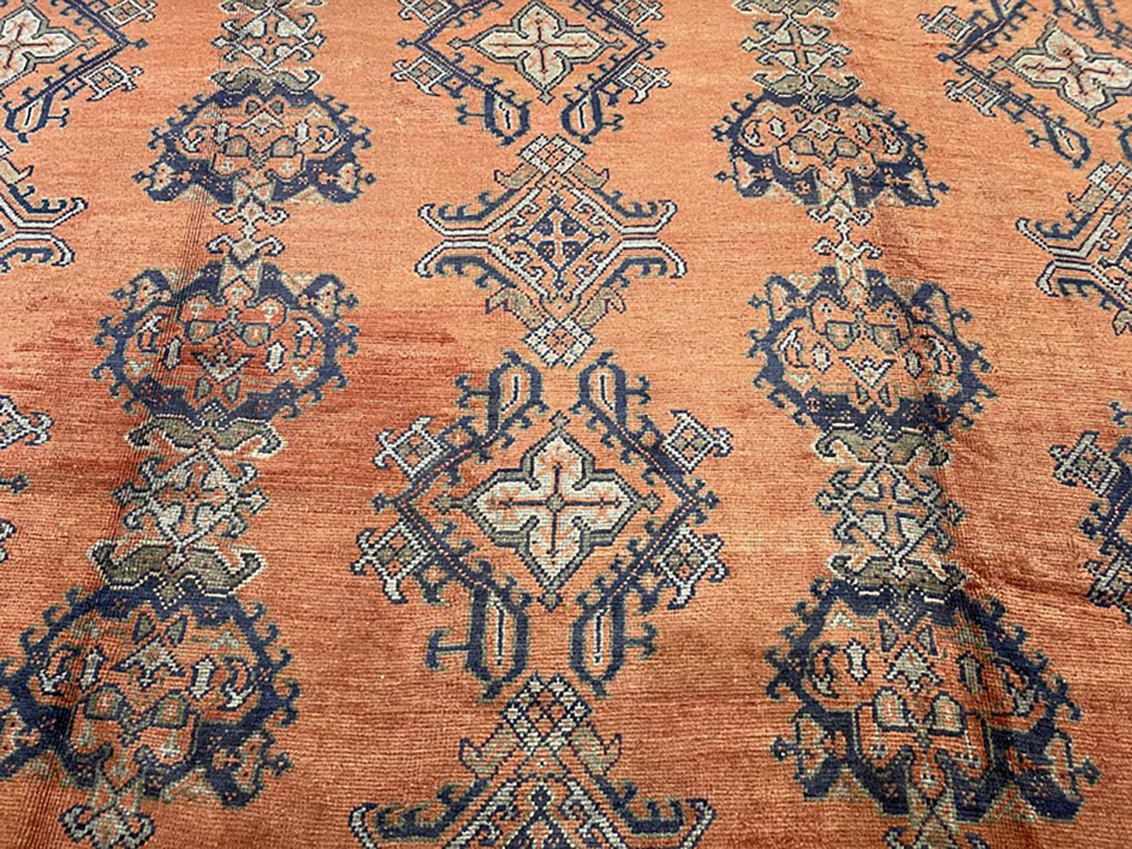 19th Century Oversized Antique Oushak Rug For Sale