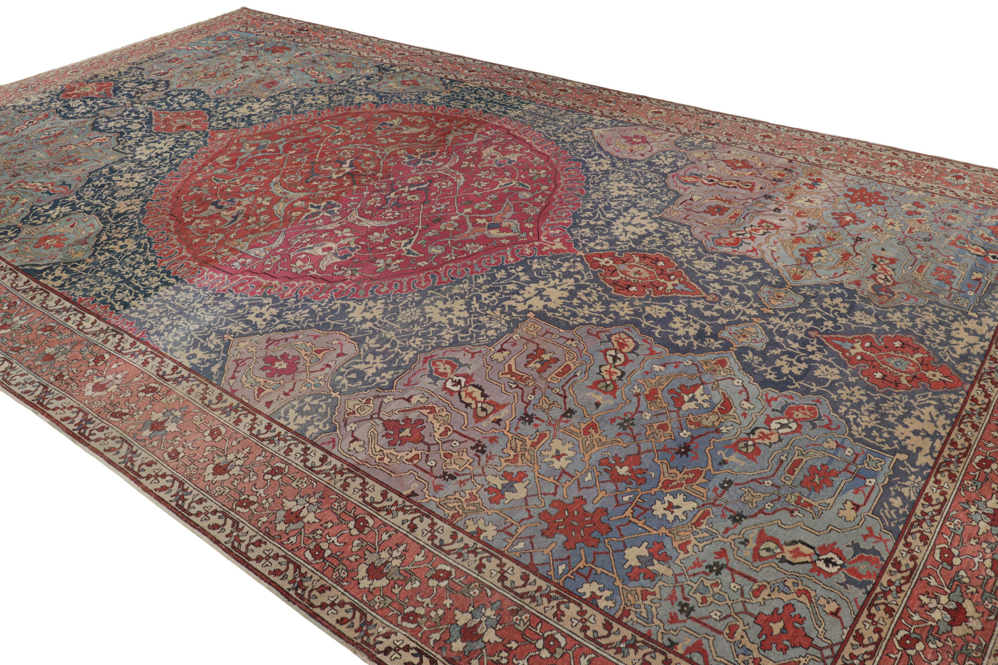 Hand-Knotted 17th Century Oversized Antique Oushak Rug with Floral Medallion - Rug & Kilim For Sale