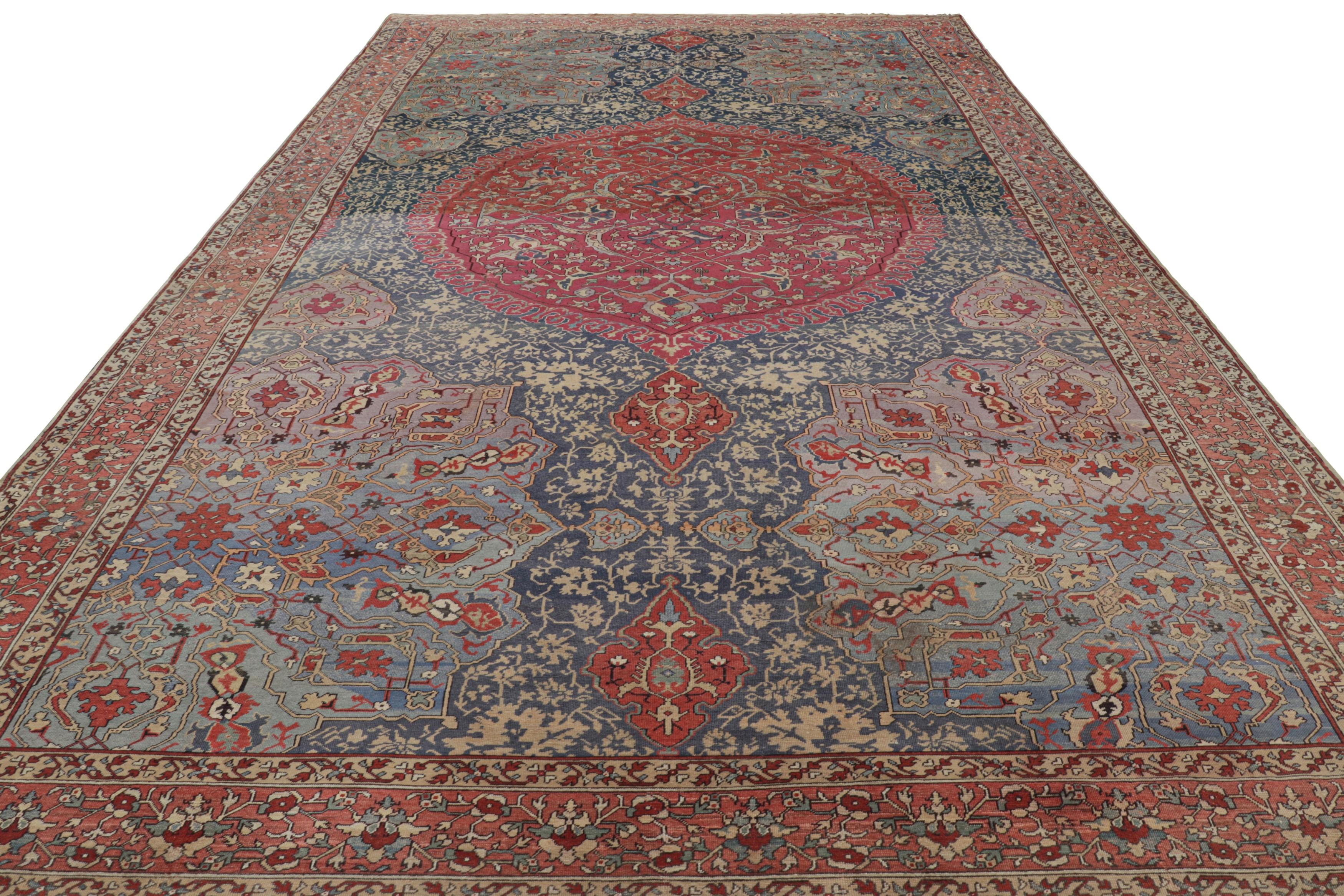17th Century Oversized Antique Oushak Rug with Floral Medallion - Rug & Kilim In Good Condition For Sale In Long Island City, NY