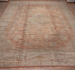 Oversized Antique Peach Oushak Carpet
