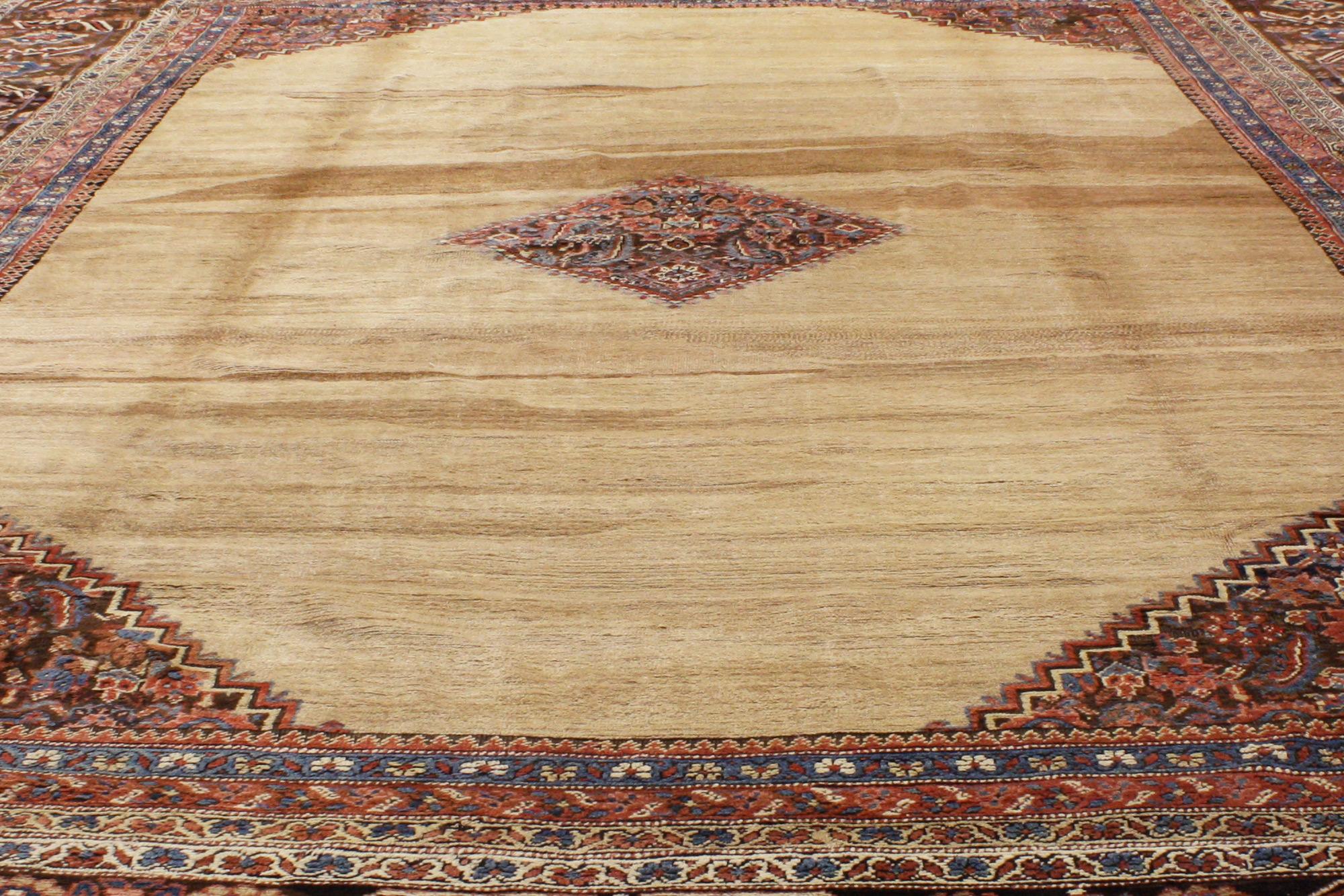 Oversized Antique Persian Bakshaish Rug, Hotel Lobby Size Carpet In Good Condition For Sale In Dallas, TX